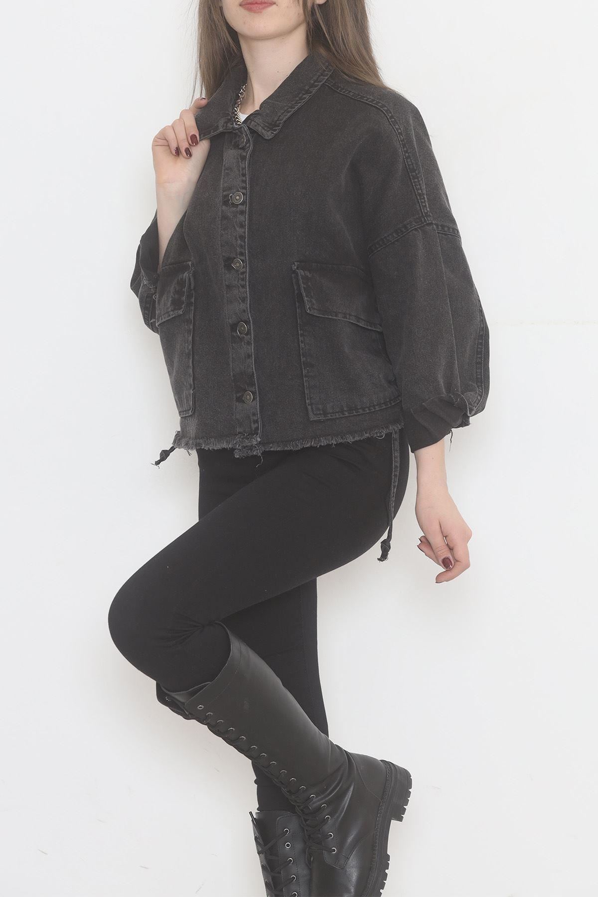 Altı Püsküllü Kot Ceket Antrasit - 474516.1406.