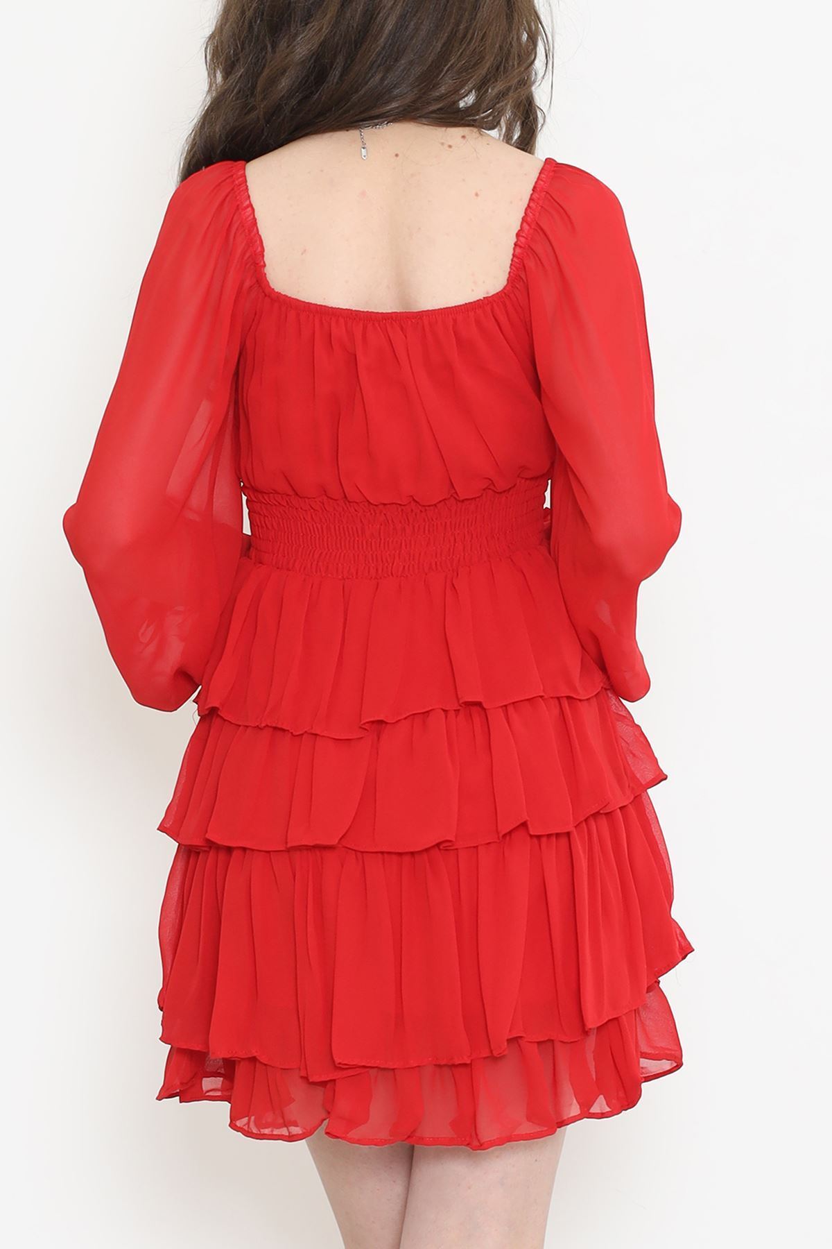 Kat Kat Şifon Elbise Kırmızı - 17742.1247.