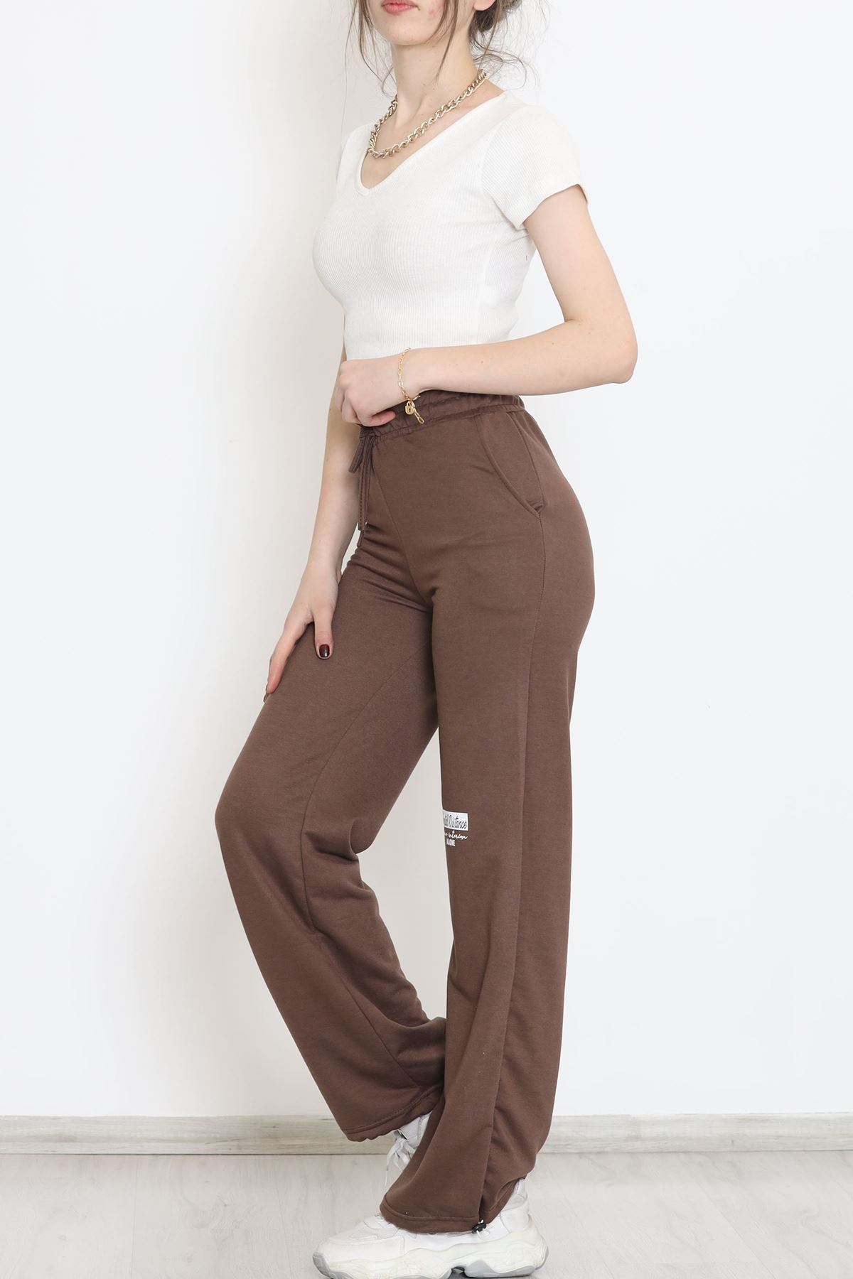 Paça Stoperli Eşofman Altı Kahverengi - 15076.5238.