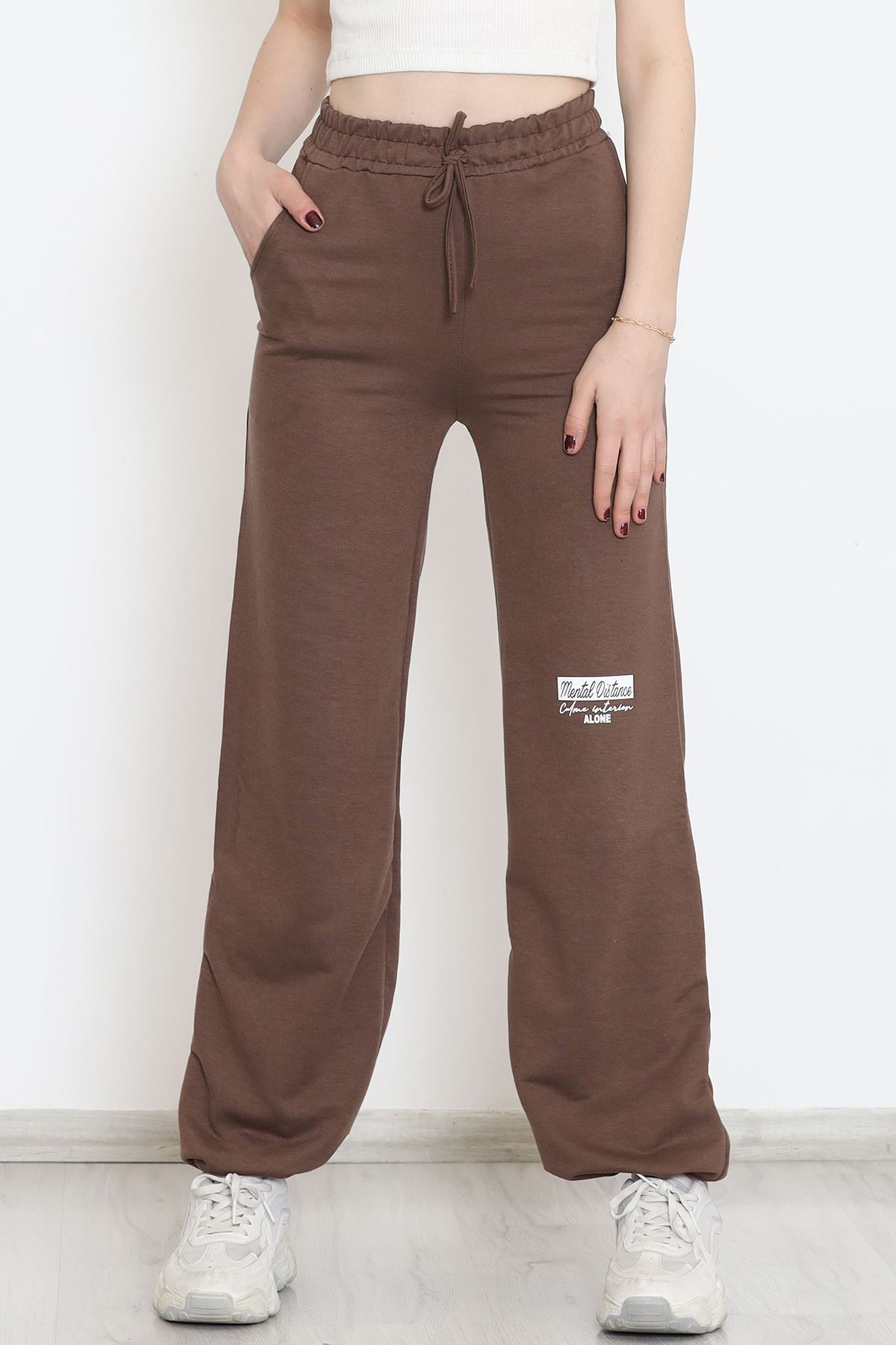 Paça Stoperli Eşofman Altı Kahverengi - 15076.5238.