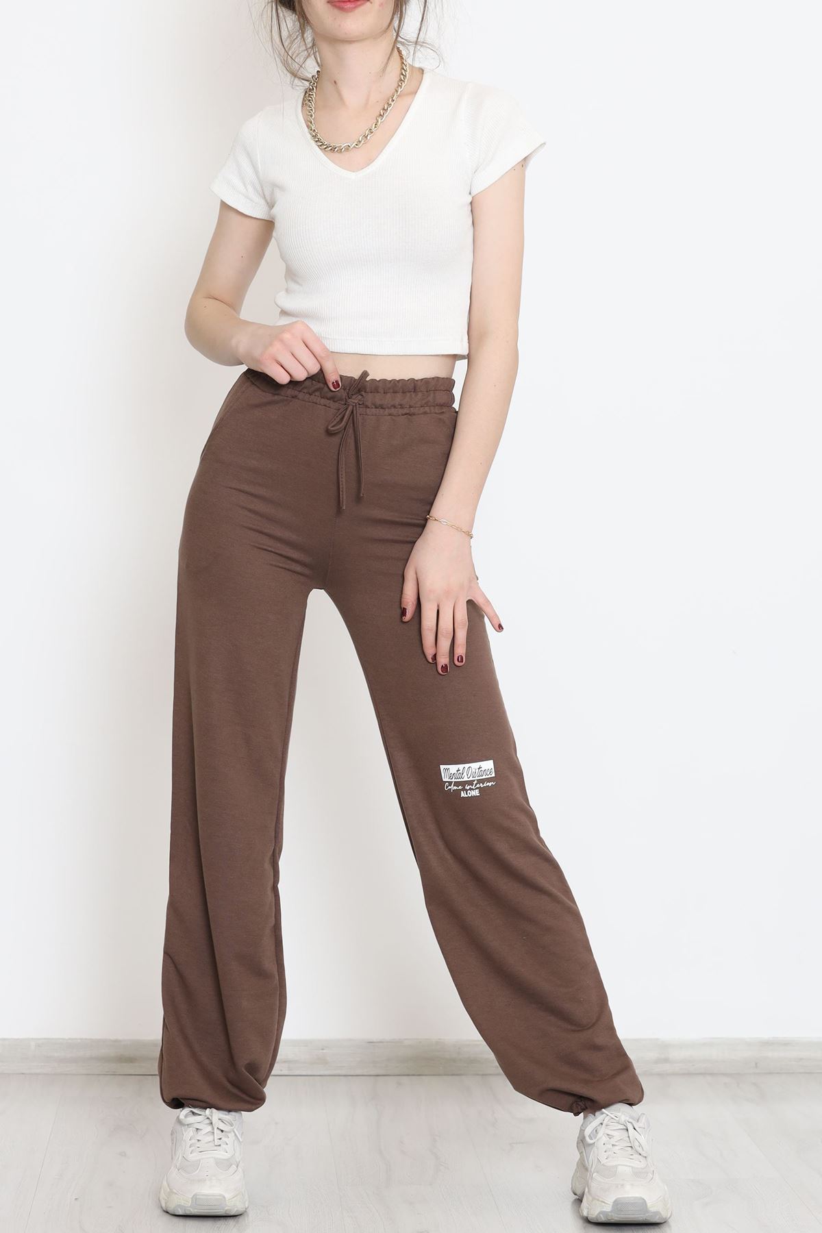 Paça Stoperli Eşofman Altı Kahverengi - 15076.5238.