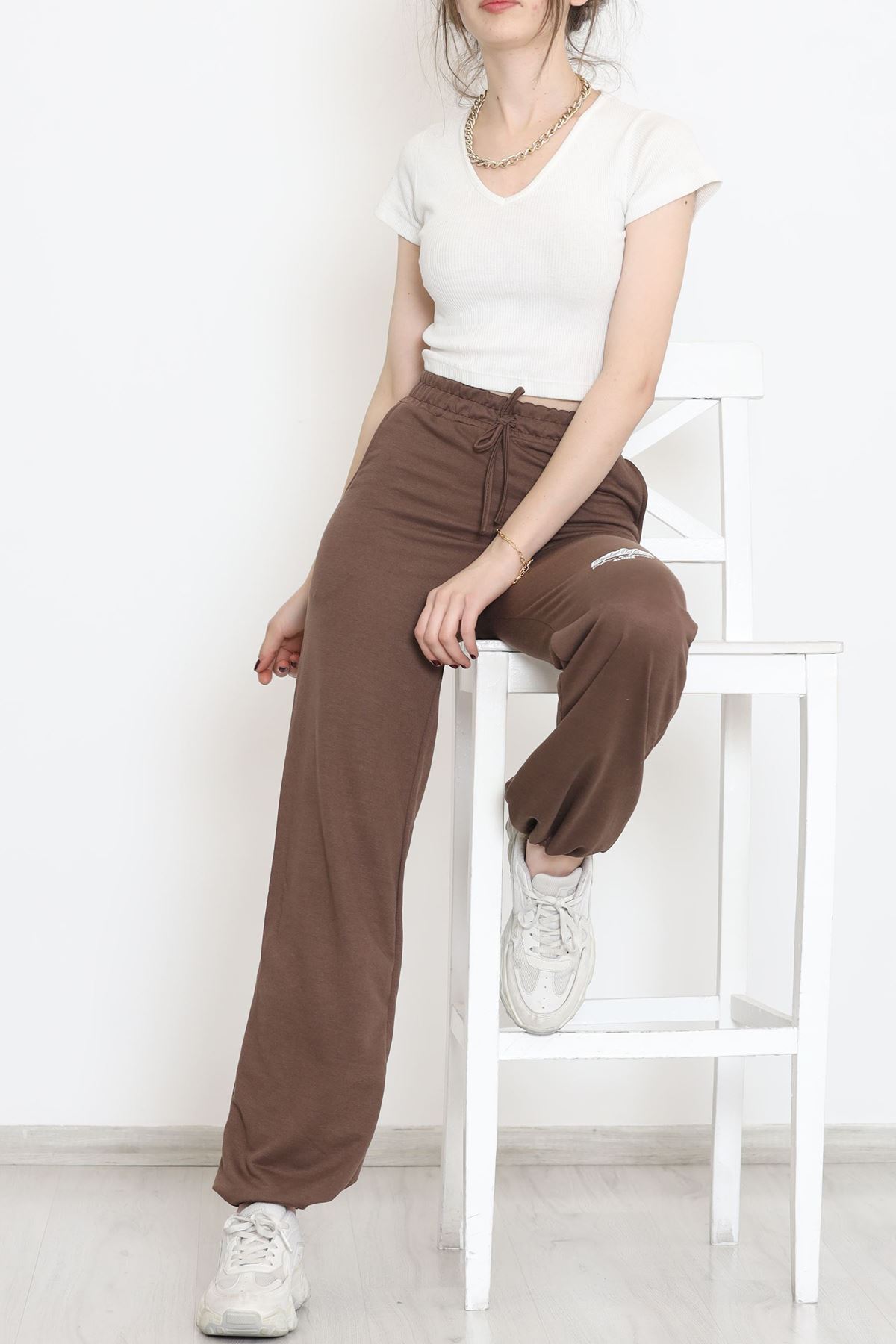 Paça Stoperli Eşofman Altı Kahverengi - 15076.5238.