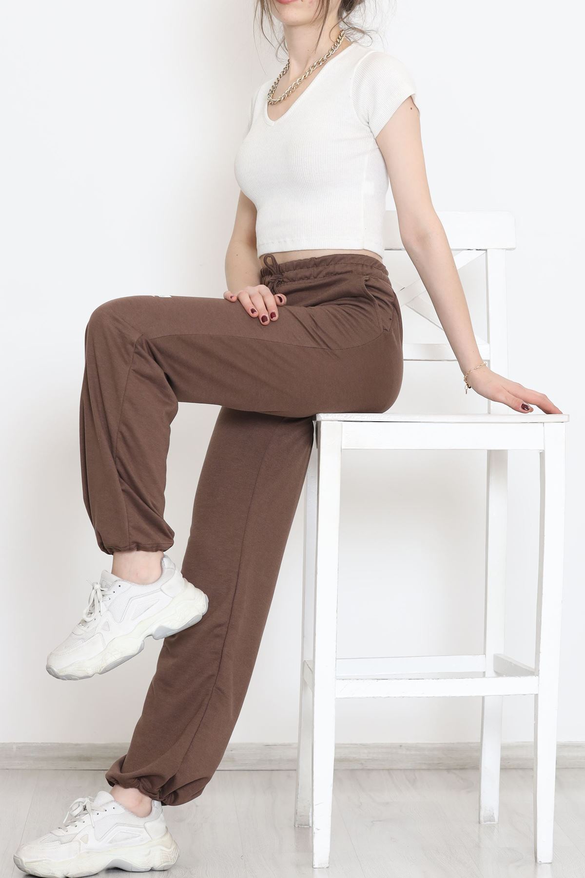 Paça Stoperli Eşofman Altı Kahverengi - 15076.5238.