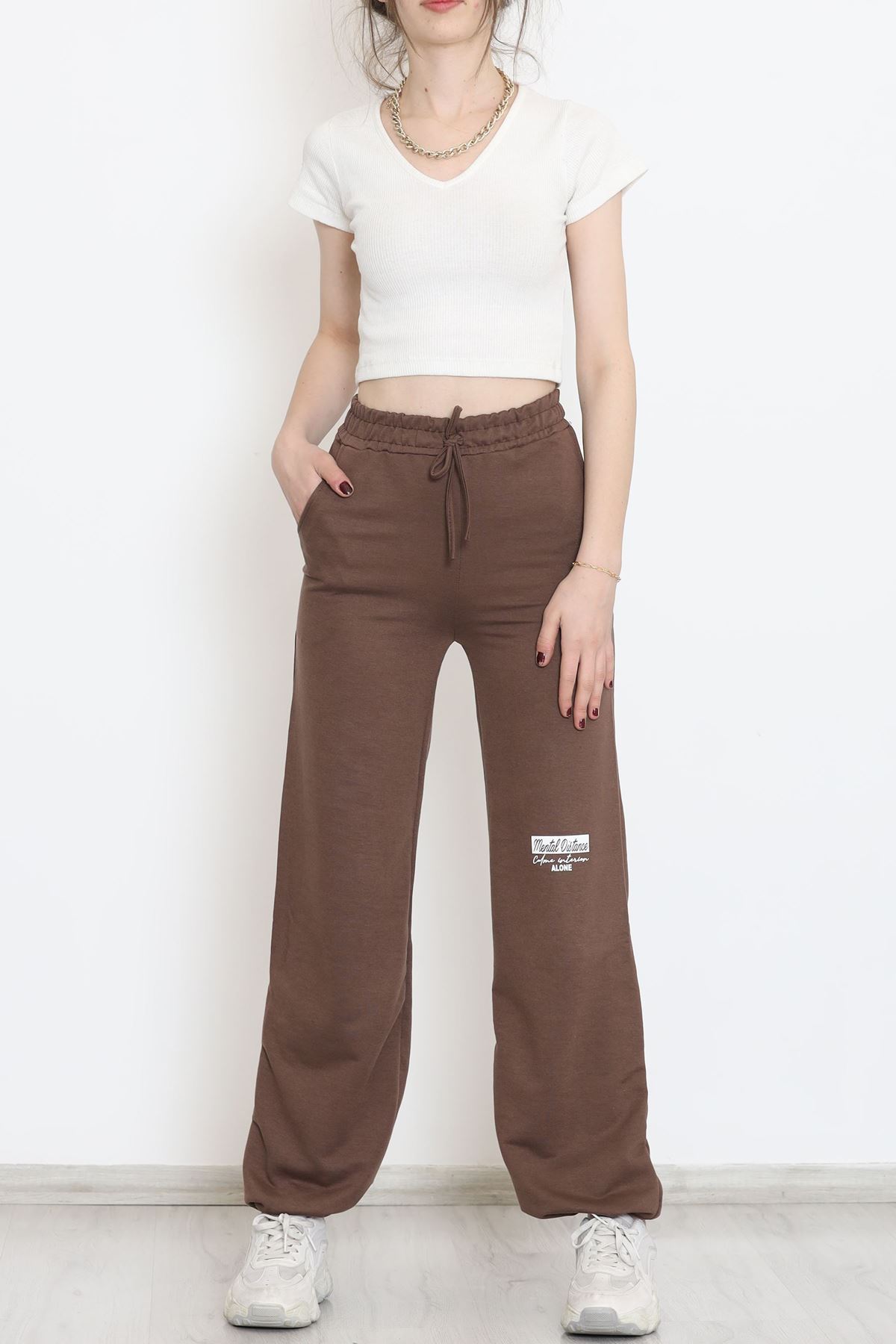 Paça Stoperli Eşofman Altı Kahverengi - 15076.5238.