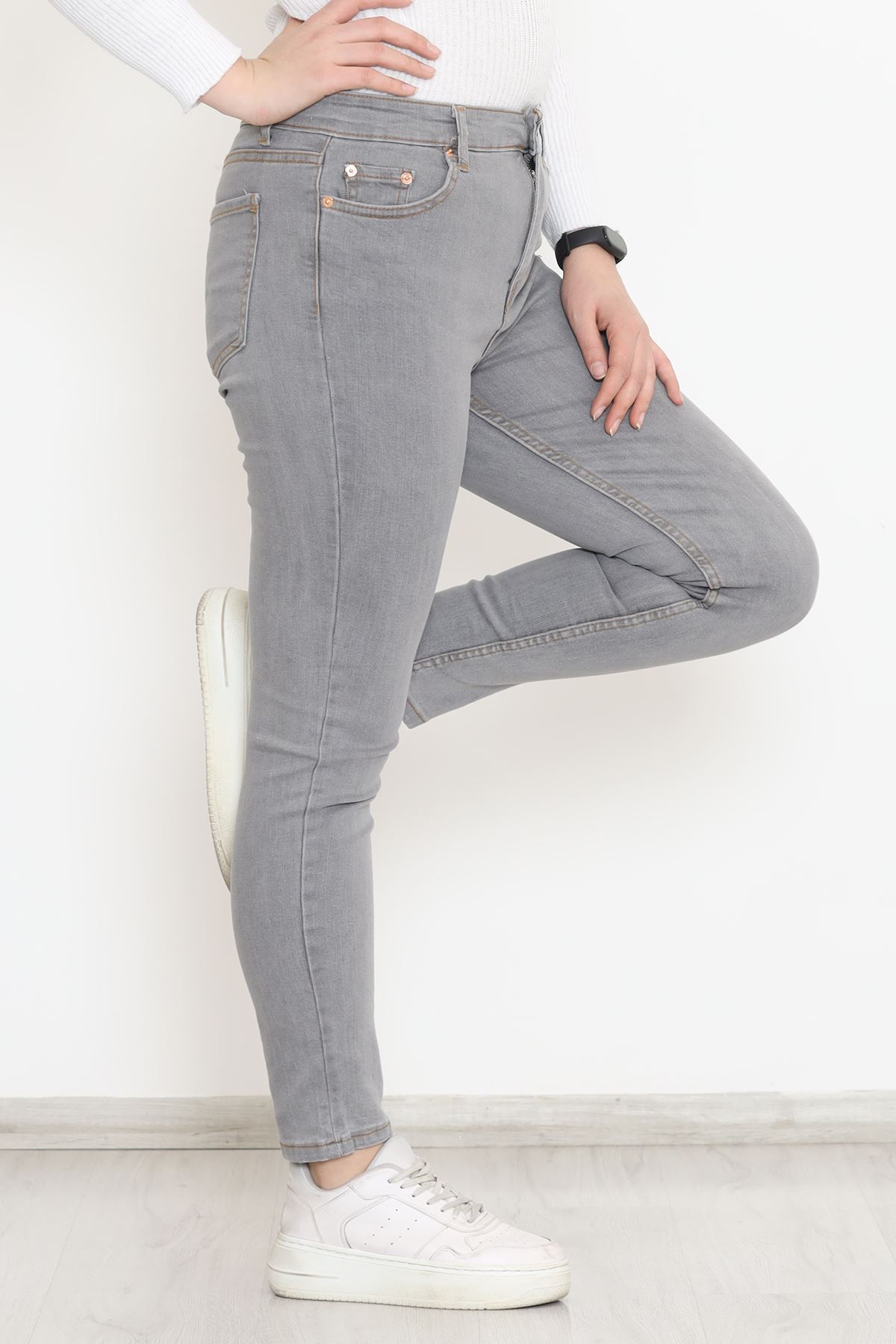 Battal Beden Kot Pantolon Açıkgri - 11916.1431.