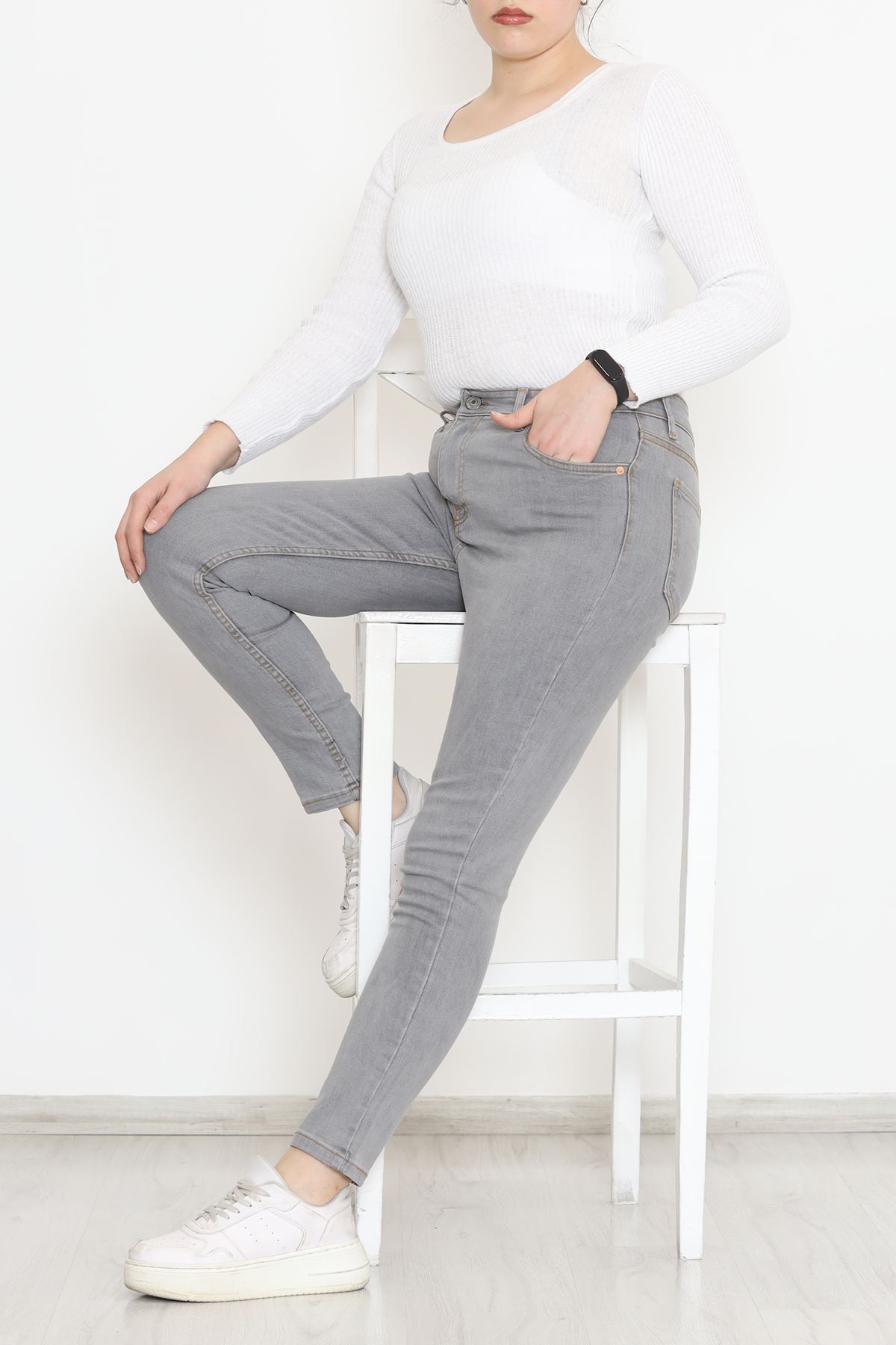 Battal Beden Kot Pantolon Açıkgri - 11916.1431.