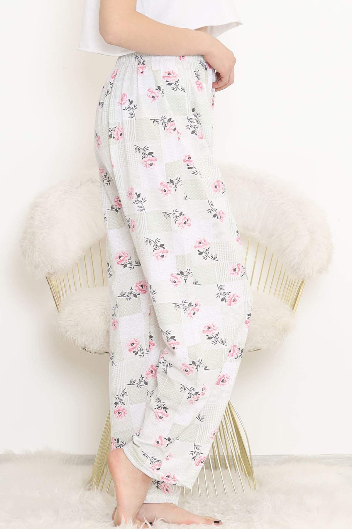 Büyük Beden Pijama Altı Beyazmint - 17102.1048.