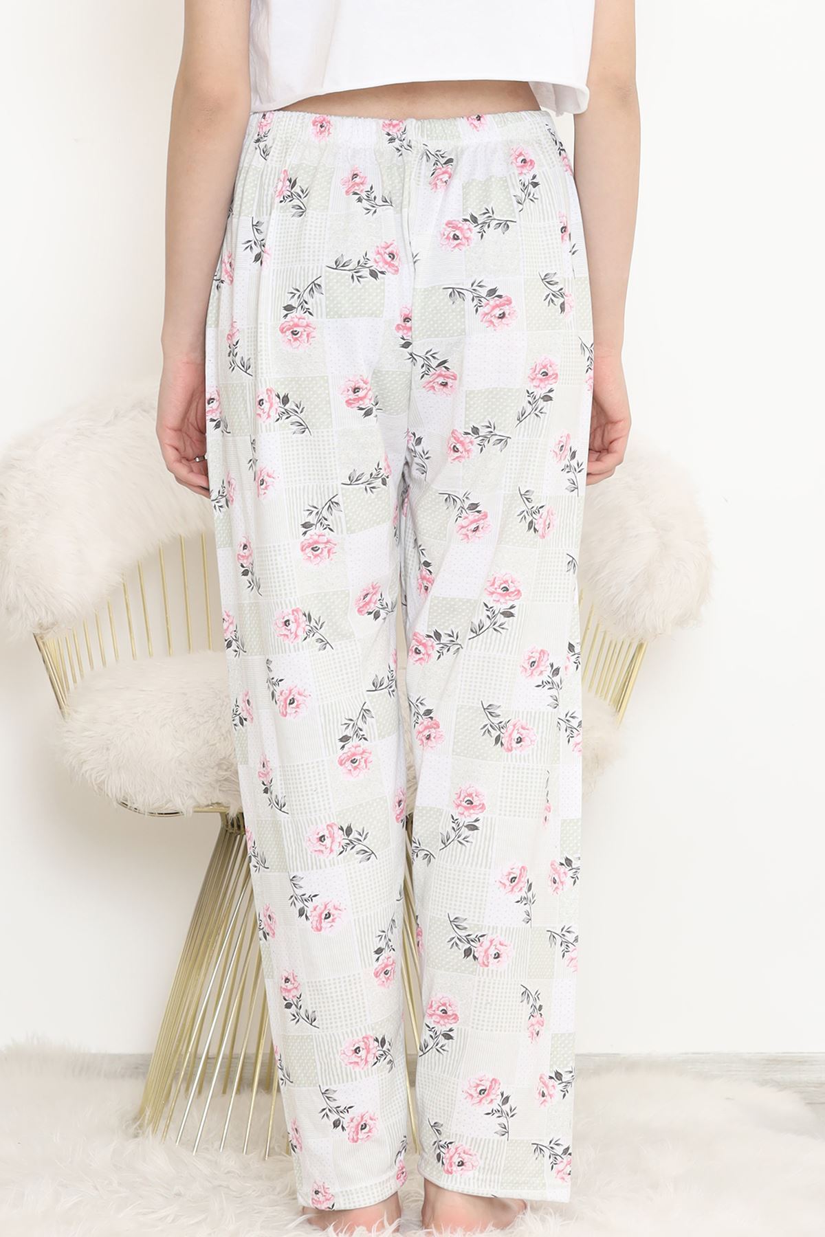 Büyük Beden Pijama Altı Beyazmint - 17102.1048.