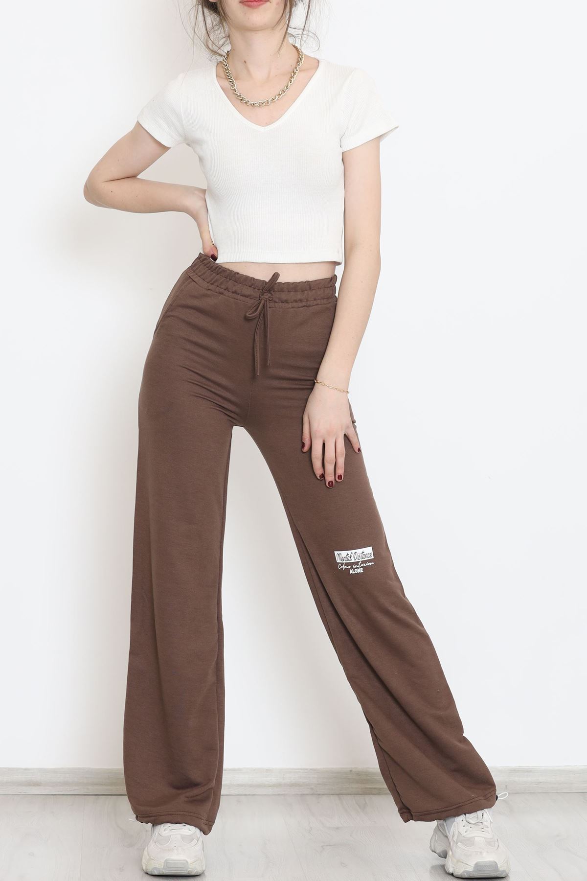 Paça Stoperli Eşofman Altı Kahverengi - 15076.5238.