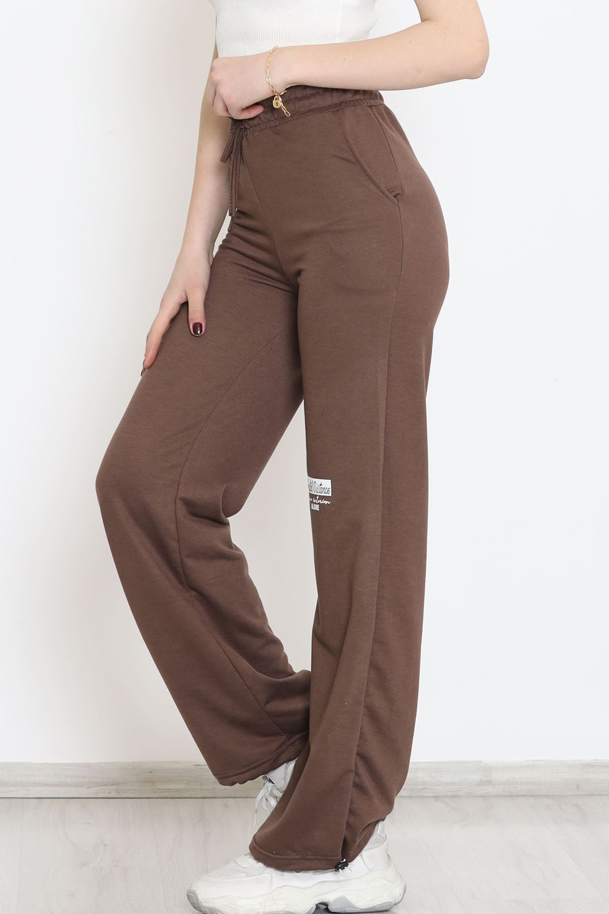 Paça Stoperli Eşofman Altı Kahverengi - 15076.5238.