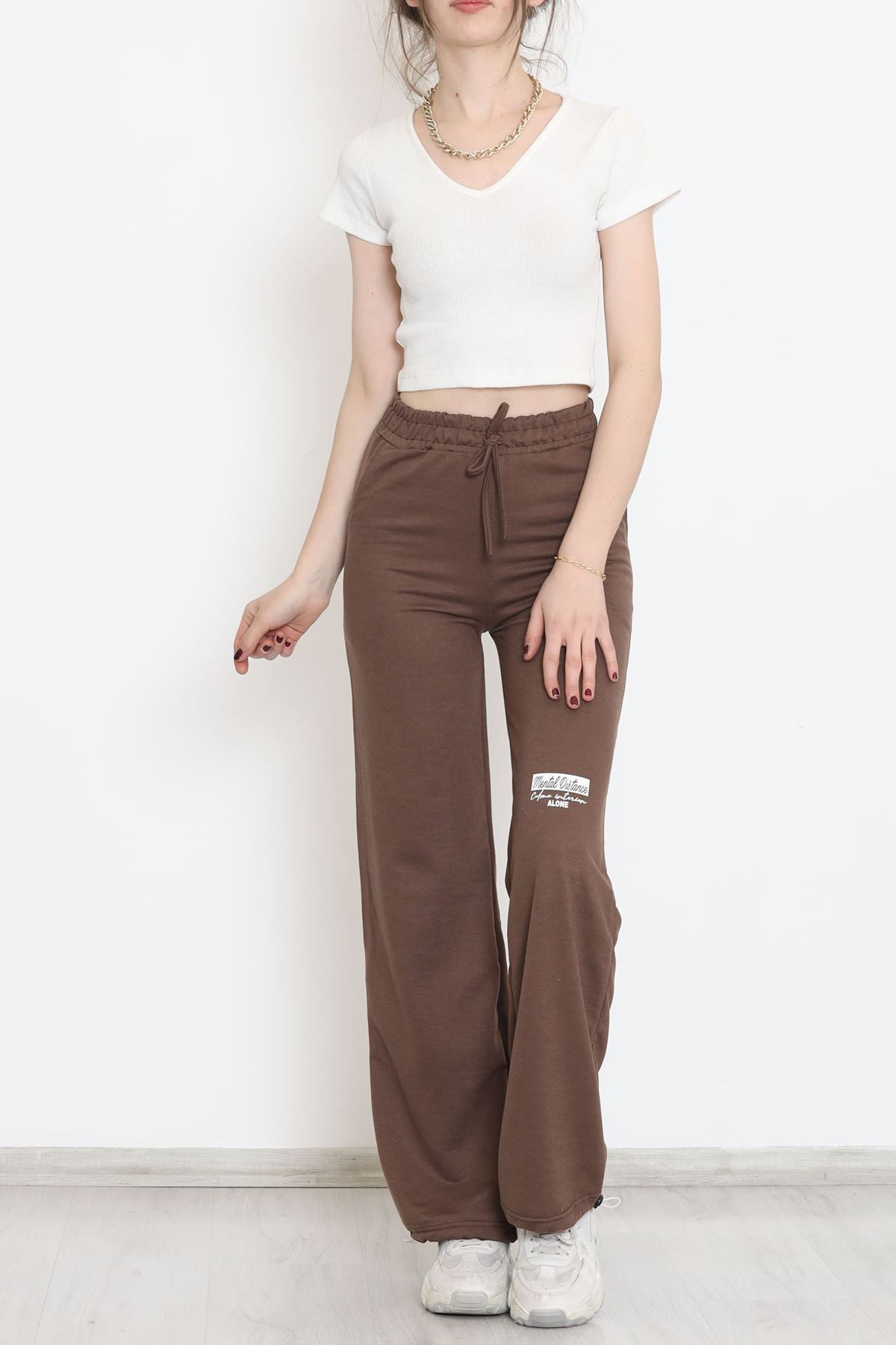 Paça Stoperli Eşofman Altı Kahverengi - 15076.5238.