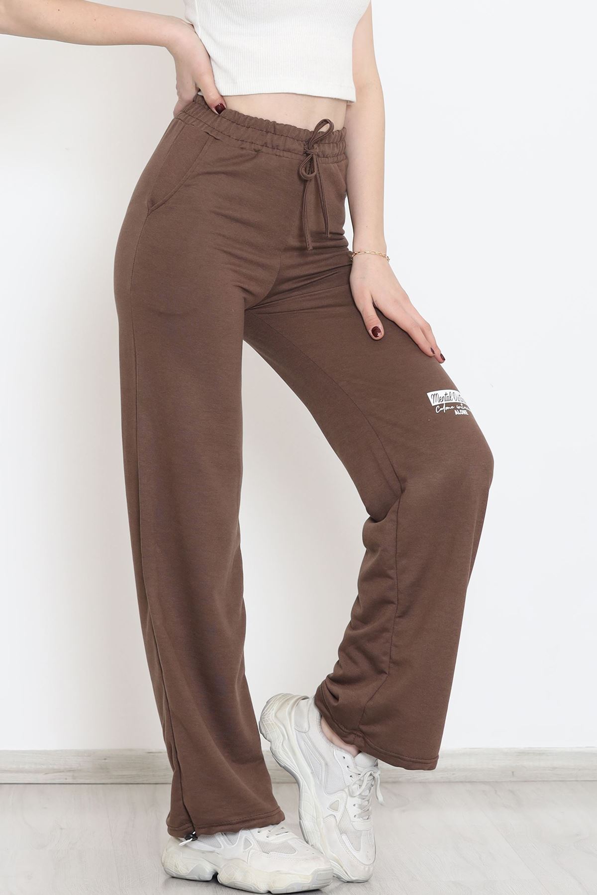 Paça Stoperli Eşofman Altı Kahverengi - 15076.5238.