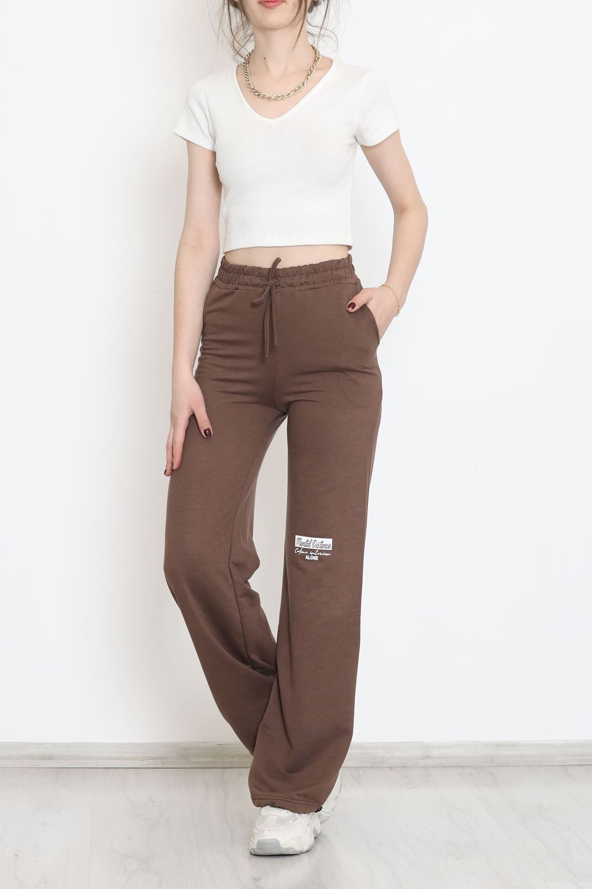 Paça Stoperli Eşofman Altı Kahverengi - 15076.5238.