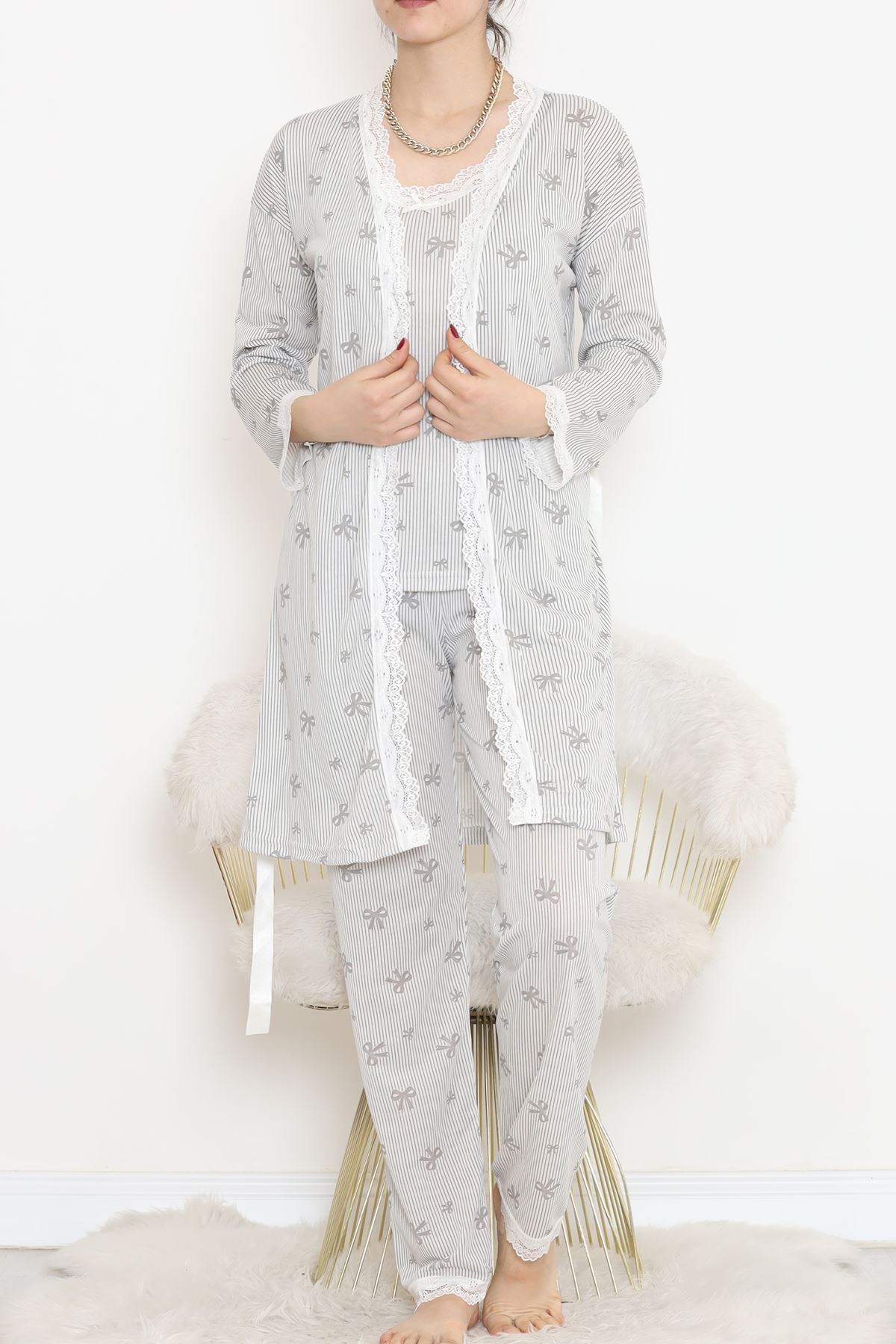 3'Lü Pijama Takımı Füme2 - 19198.1049.