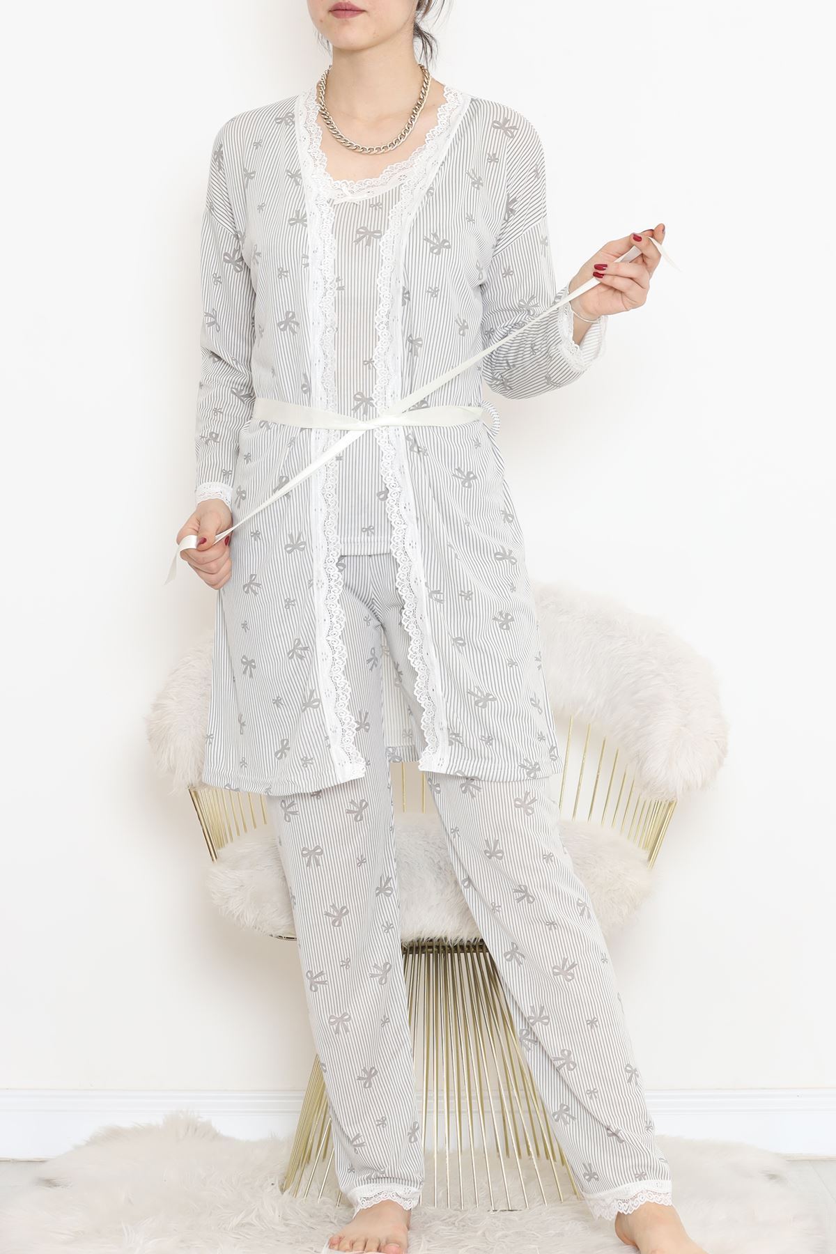 3'Lü Pijama Takımı Füme2 - 19198.1049.