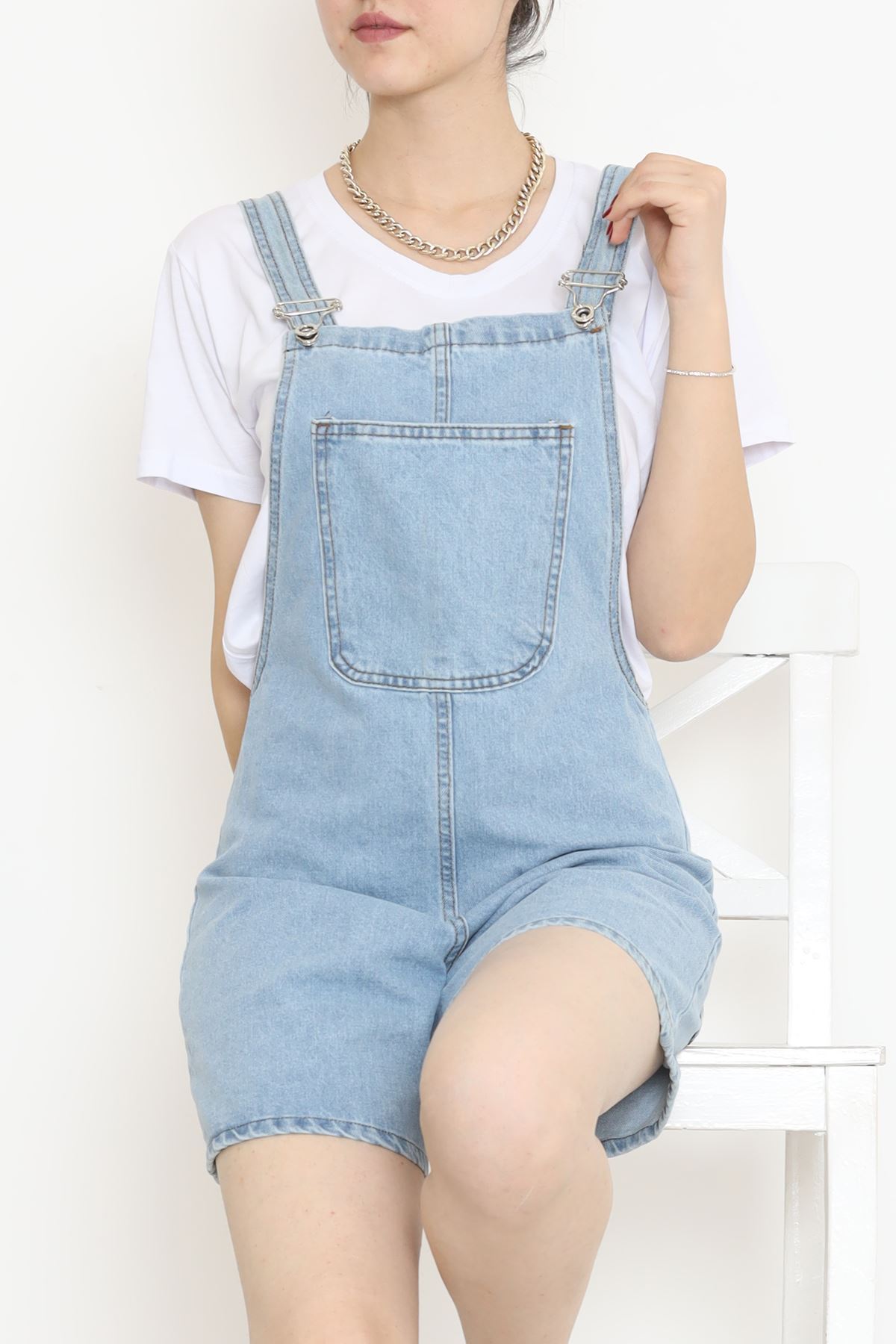 Şortlu Kot Salopet Açıkmavi - 15146.1184.