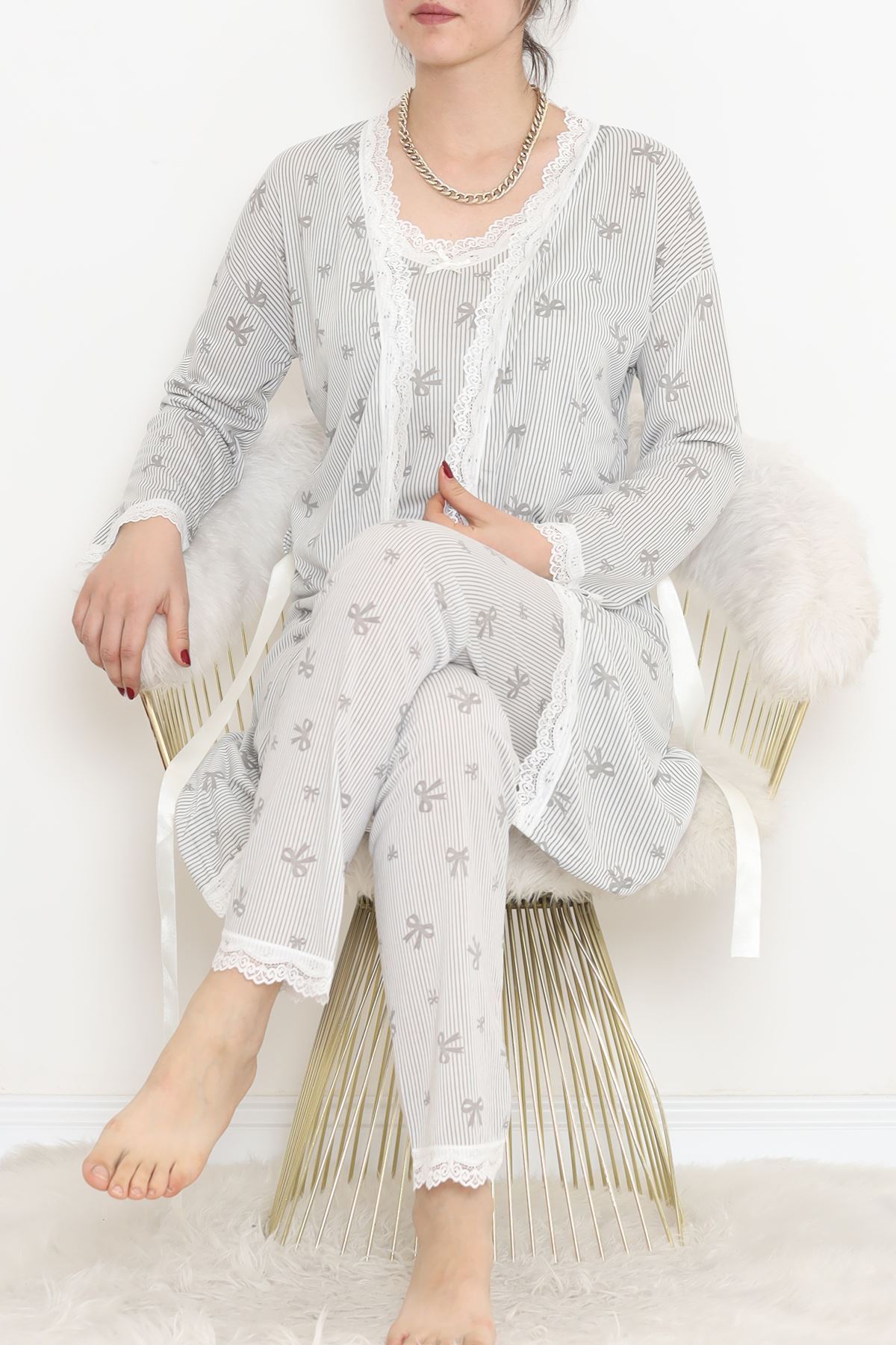 3'Lü Pijama Takımı Füme2 - 19198.1049.