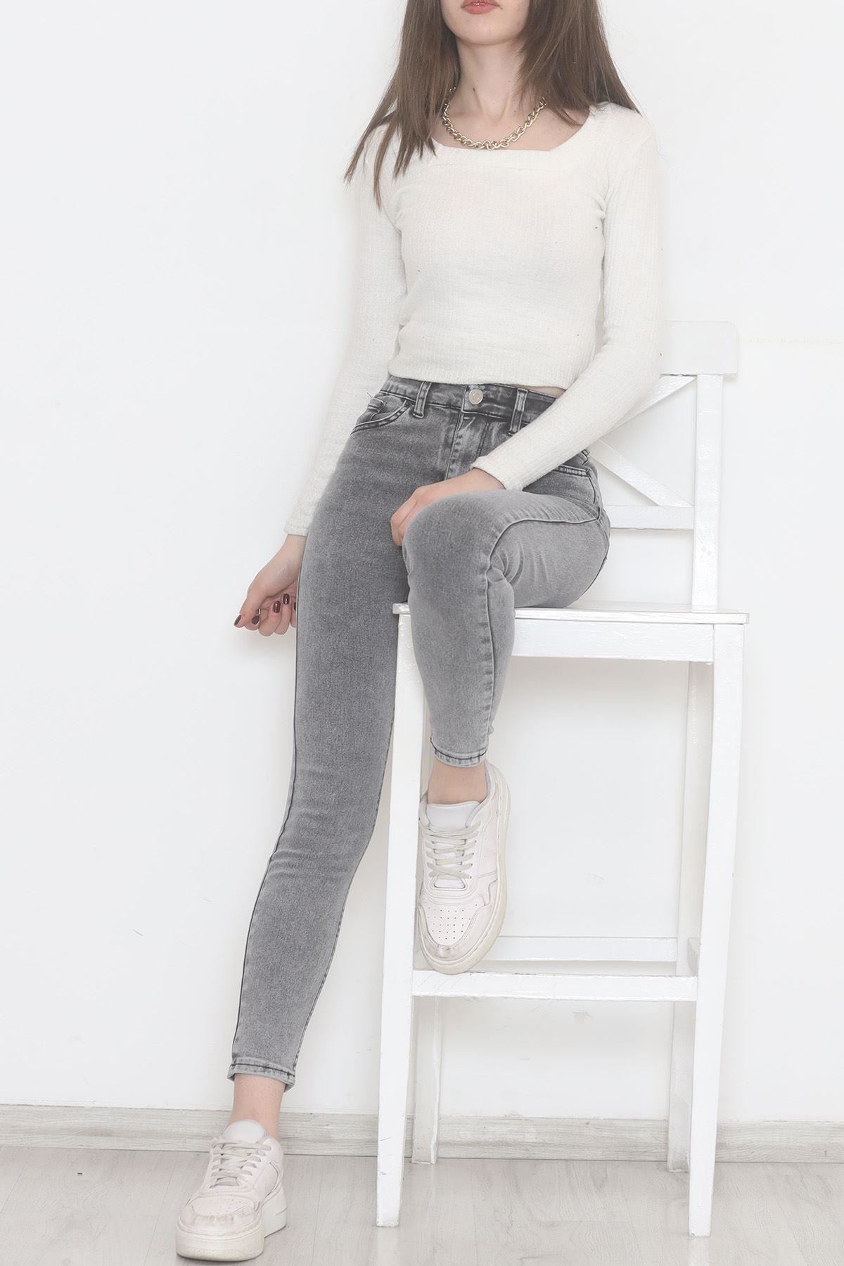 Süper Likra Kot Pantolon Gri - 473737.1431.