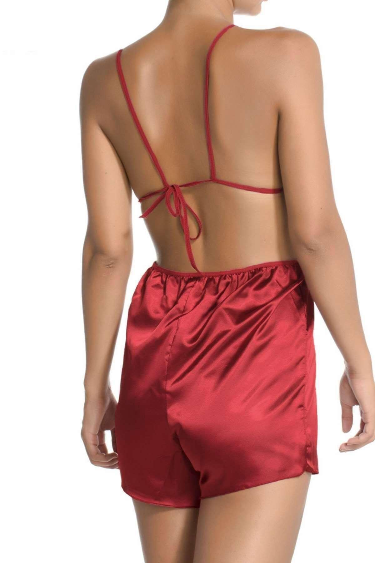 Saten Tulum Gecelik Kırmızı - 5806.1364.