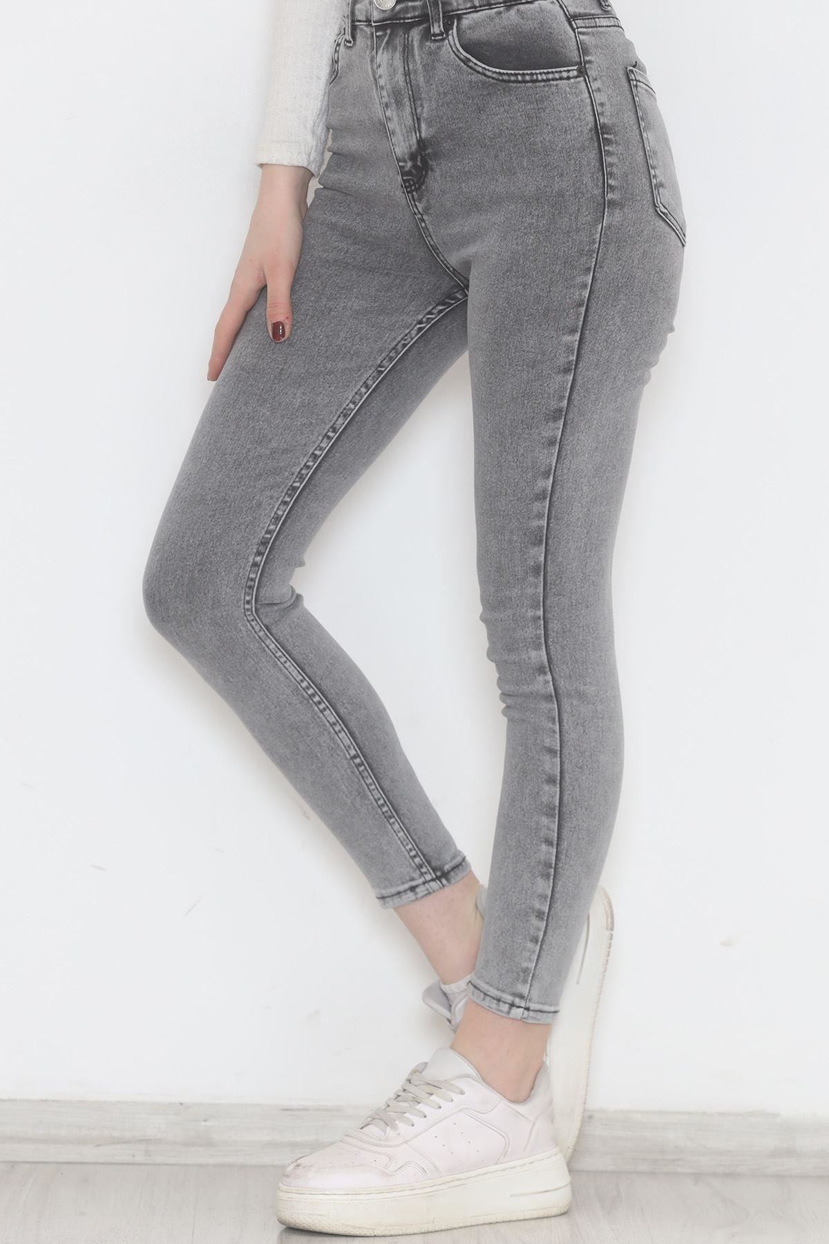 Süper Likra Kot Pantolon Gri - 473737.1431.
