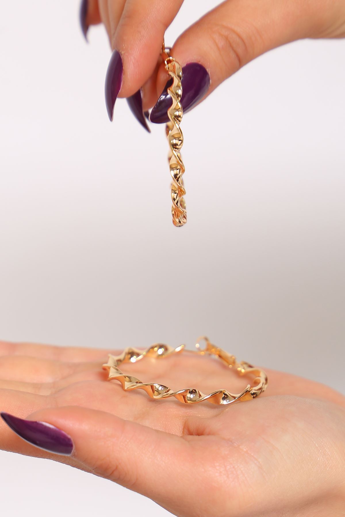 Pirinç Halka Küpe Gold3 - 17213.1805.