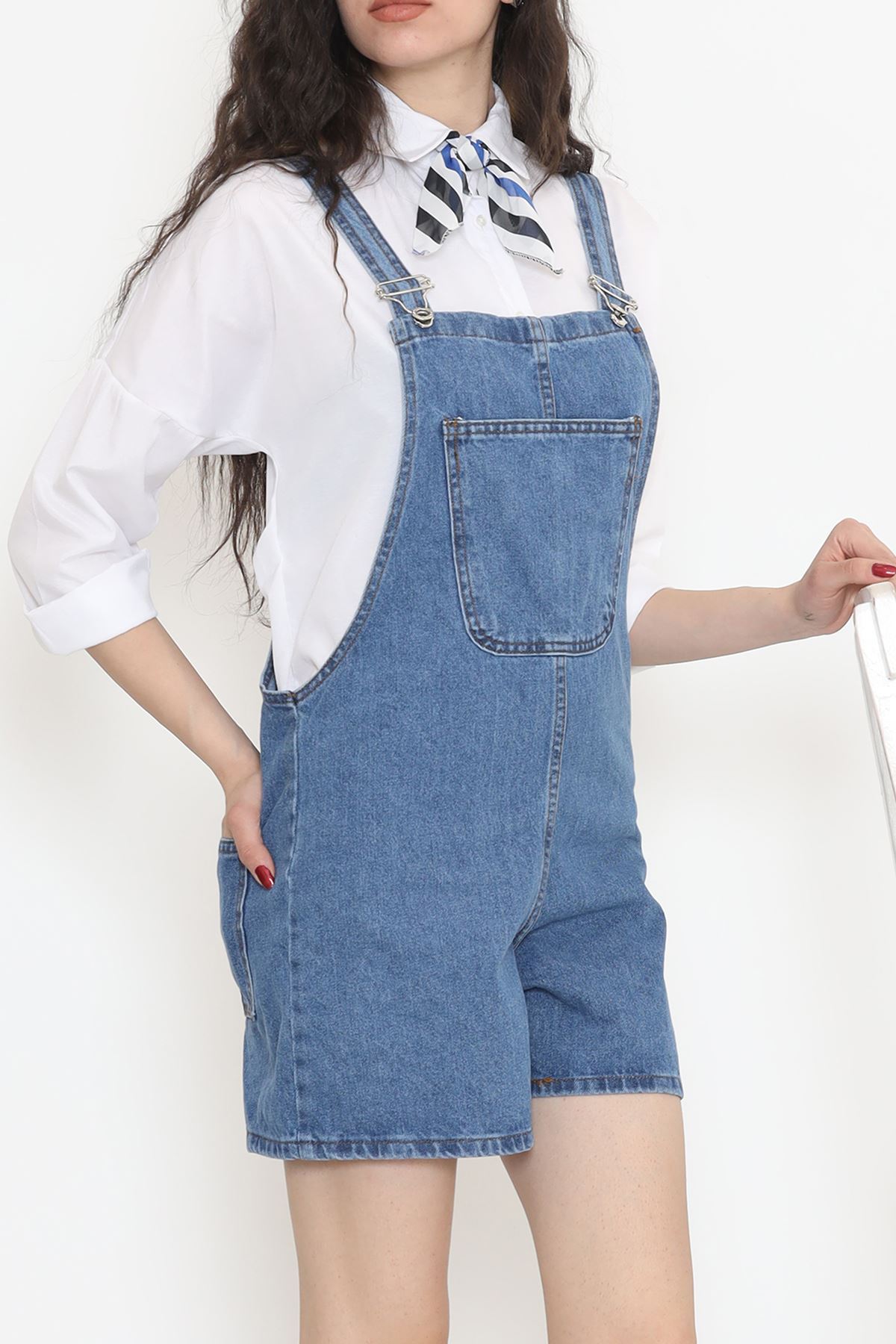 Şortlu Kot Salopet Mavi - 15146.1184.