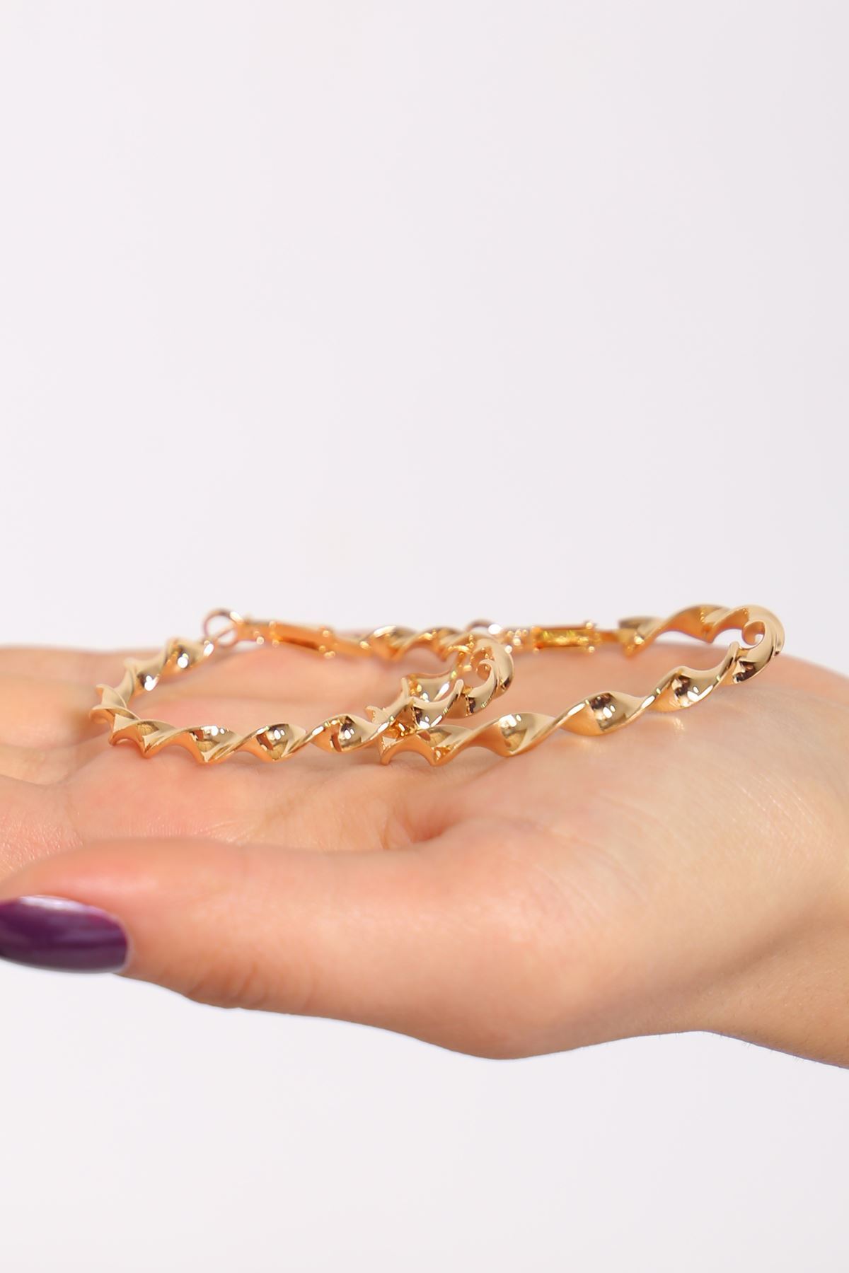 Pirinç Halka Küpe Gold3 - 17213.1805.