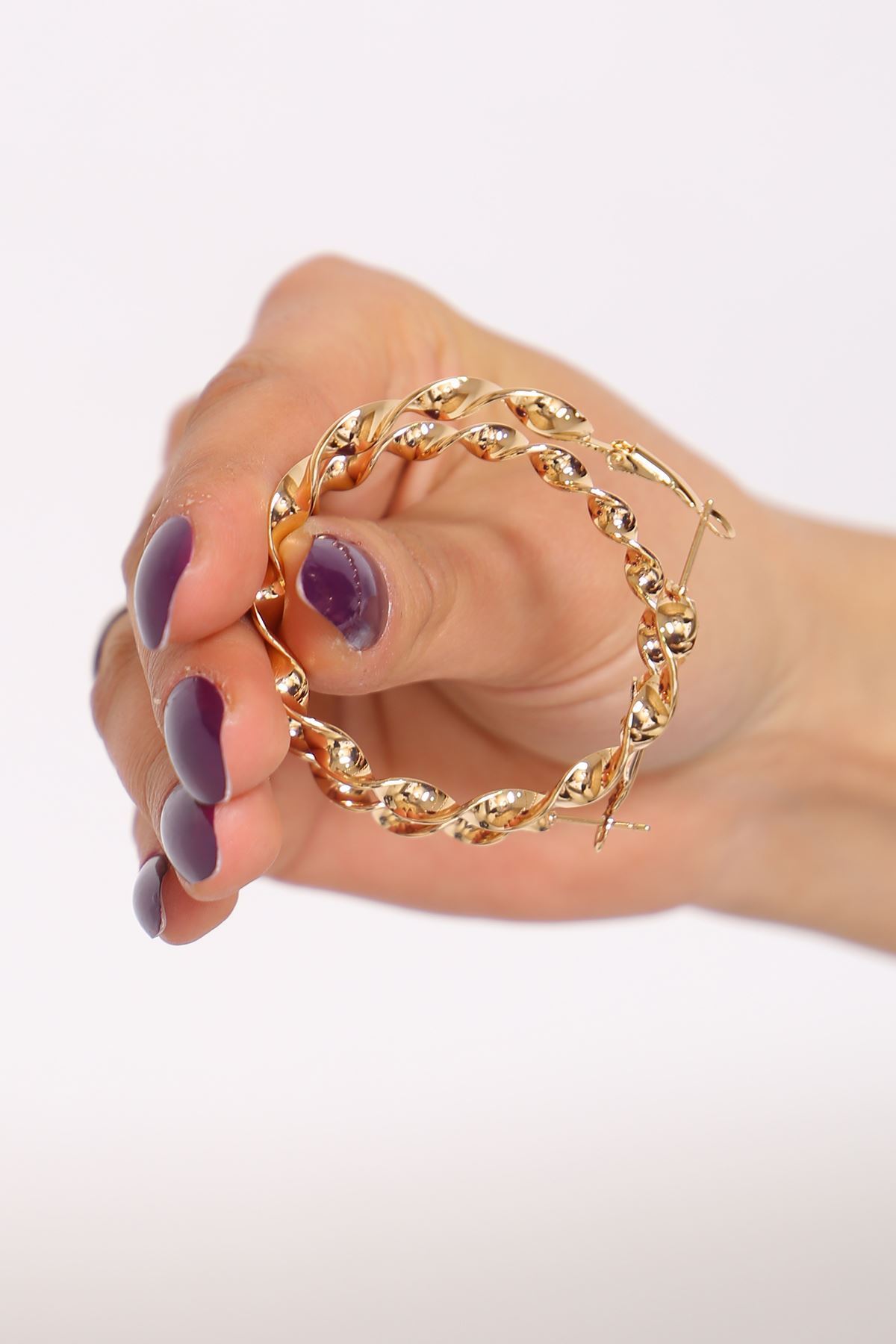 Pirinç Halka Küpe Gold3 - 17213.1805.