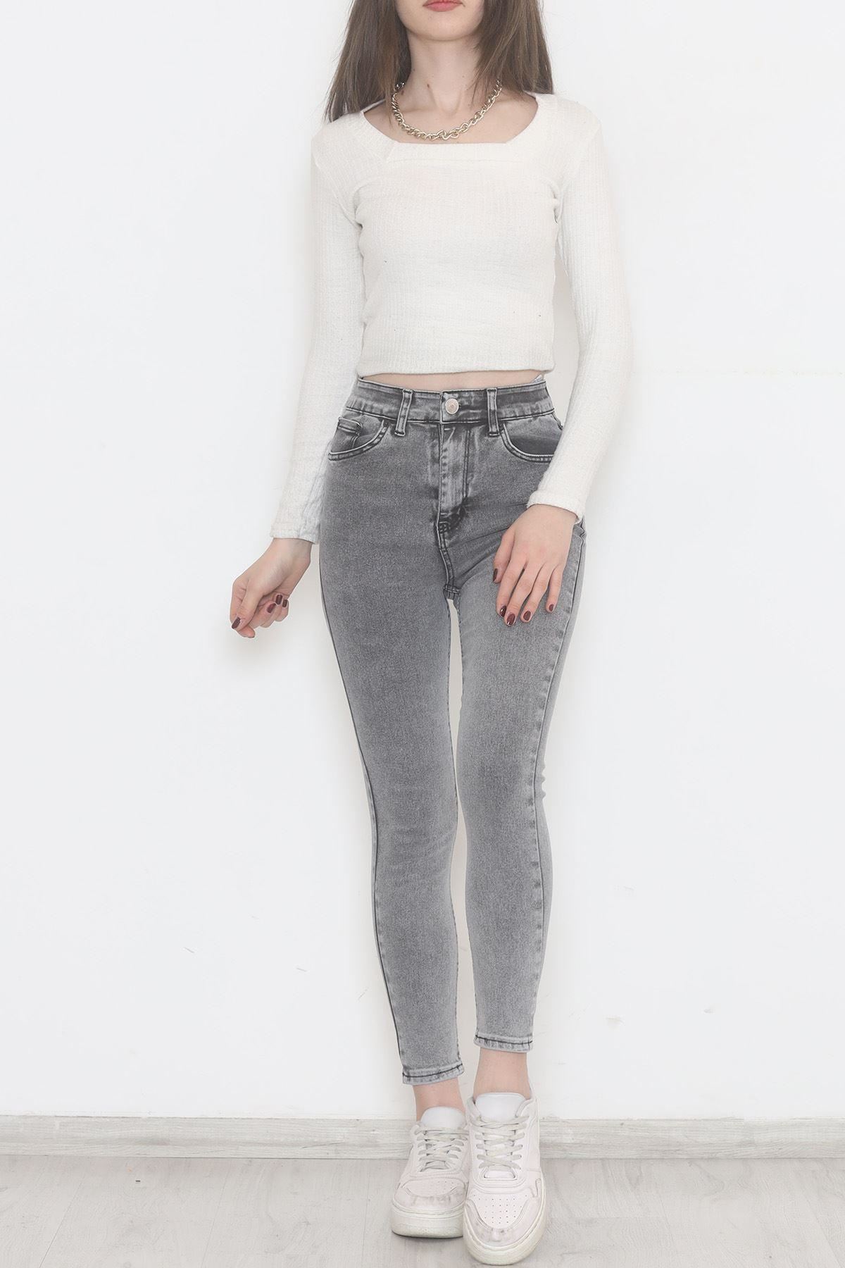 Süper Likra Kot Pantolon Gri - 473737.1431.