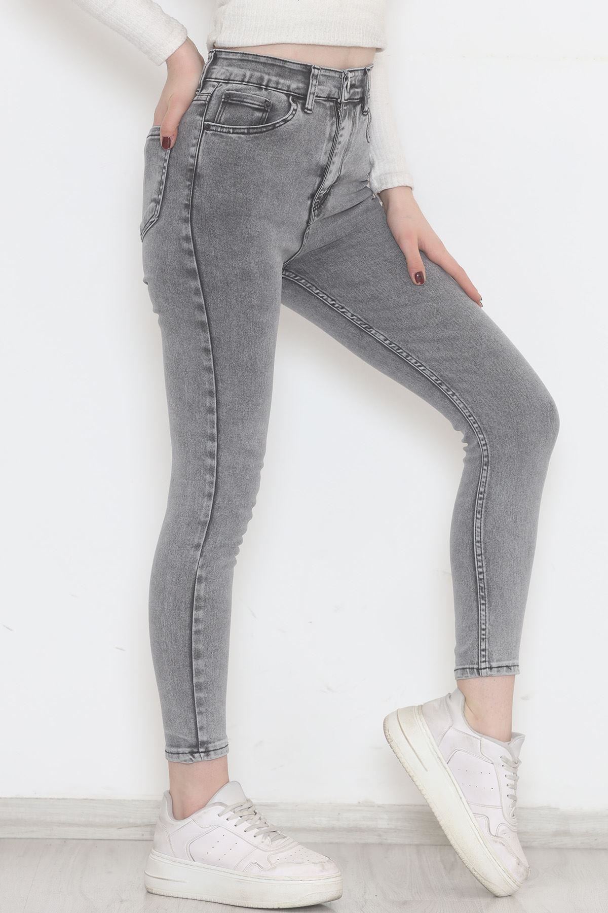 Süper Likra Kot Pantolon Gri - 473737.1431.