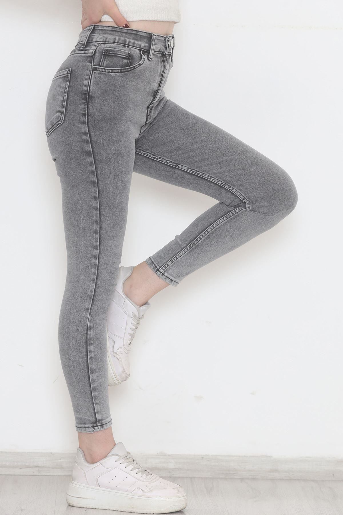 Süper Likra Kot Pantolon Gri - 473737.1431.