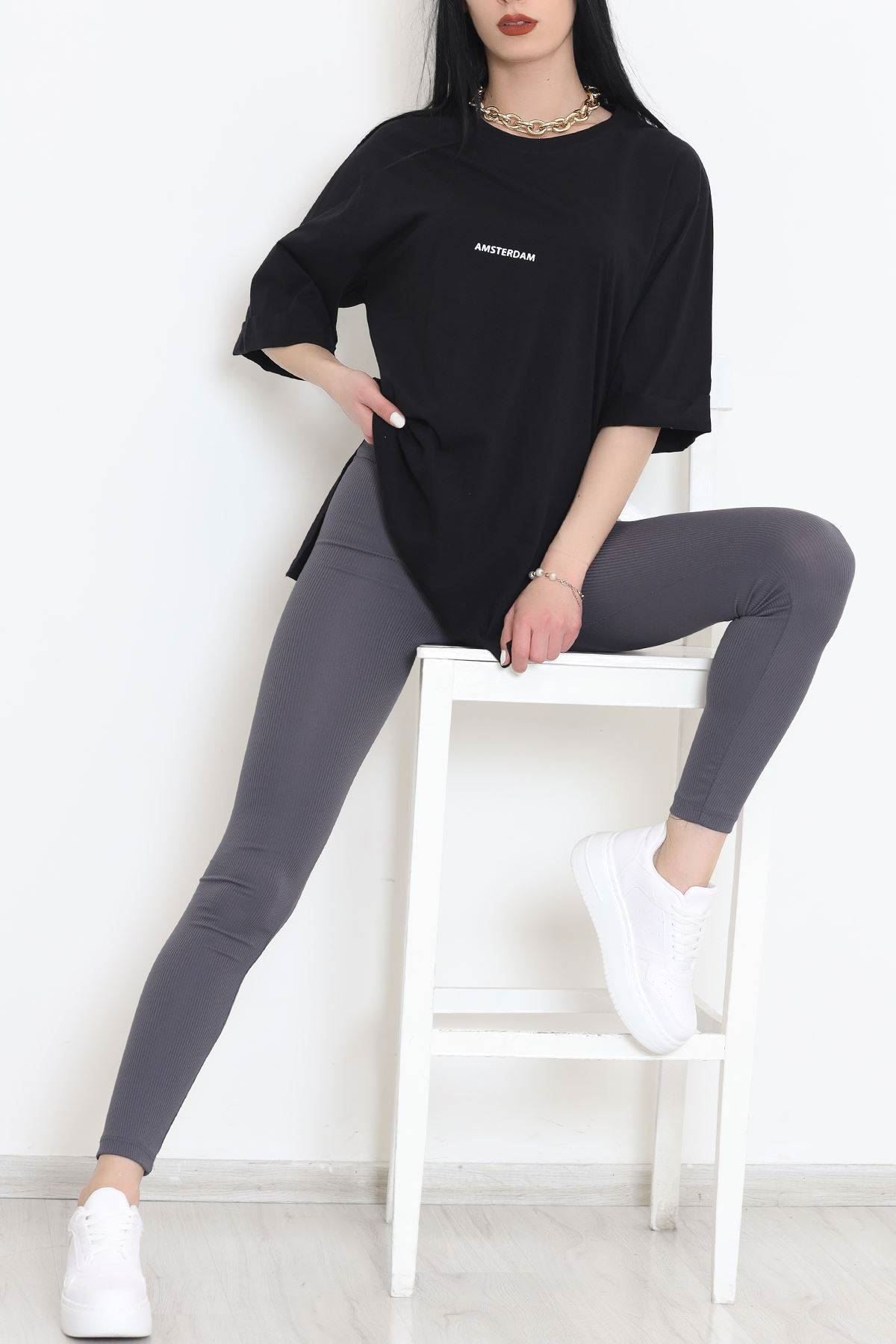 Duble Kol Tişört Siyah - 3638.105.