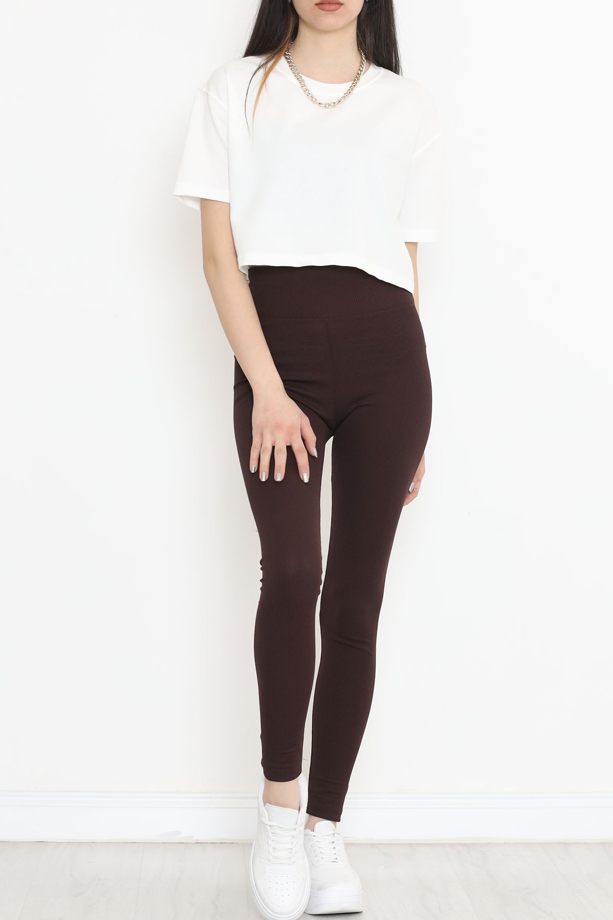 İki İplik Crop Tişört Beyaz - 15151.751.