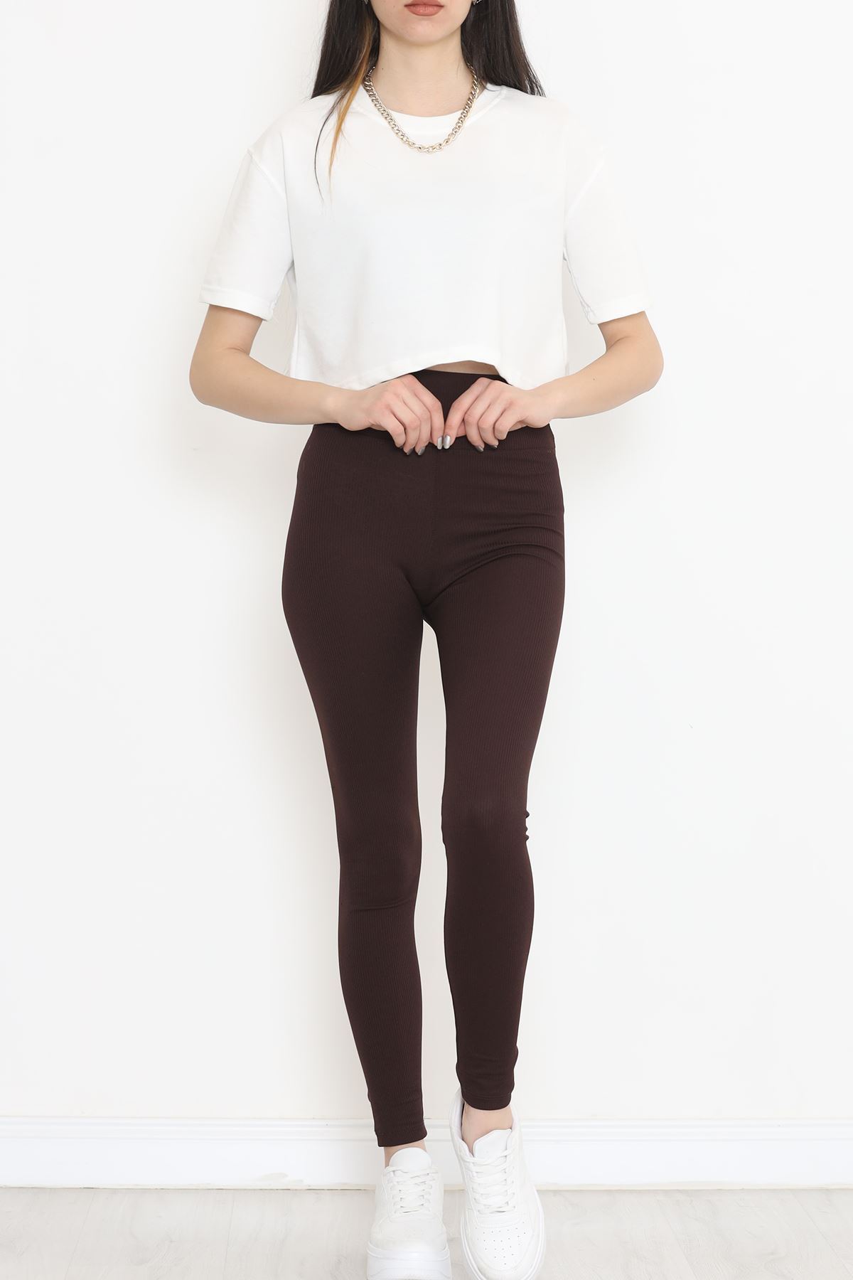 İki İplik Crop Tişört Beyaz - 15151.751.