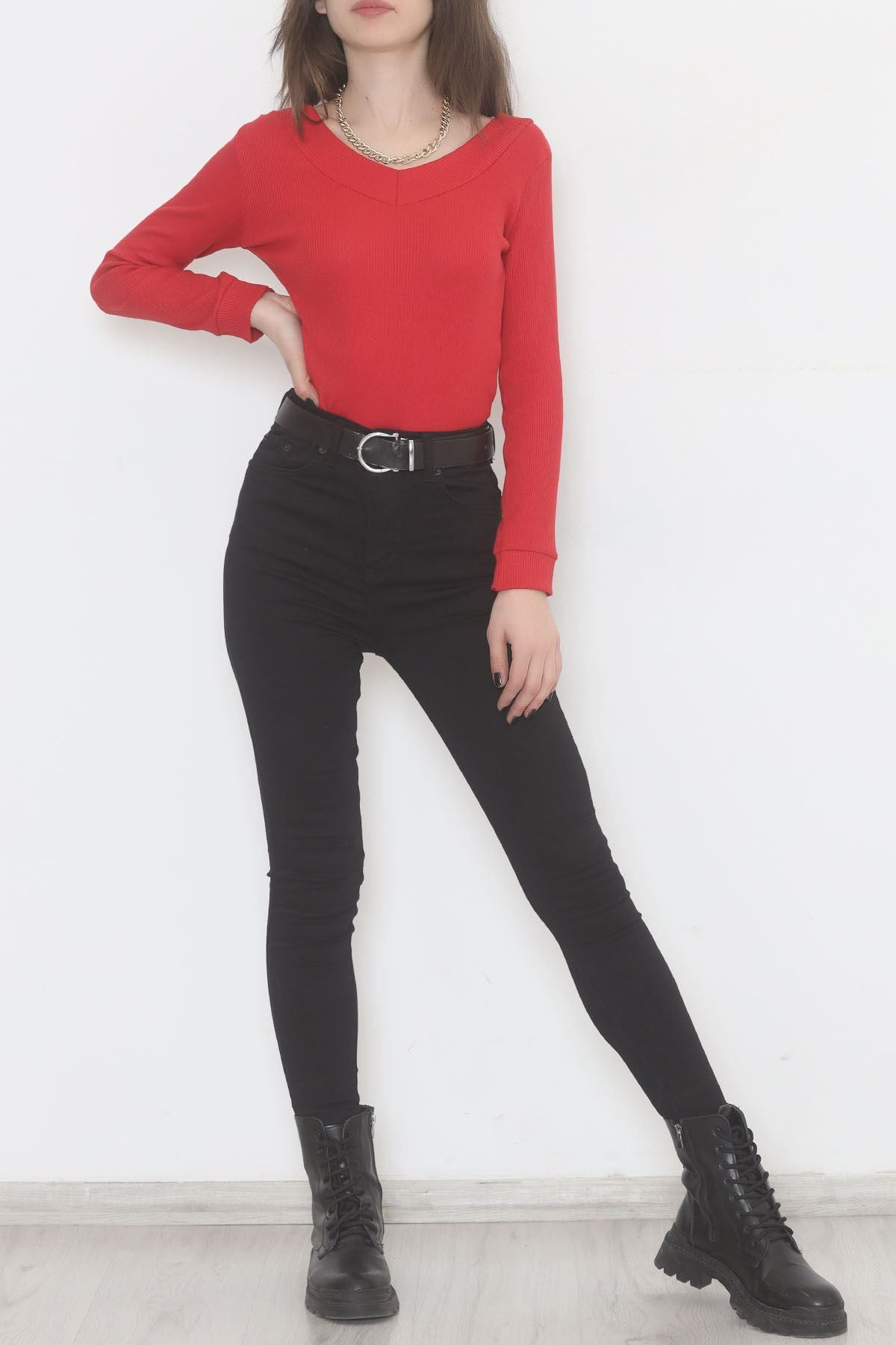 Ön Arka V Yaka Bluz Kırmızı - 471077.1567.