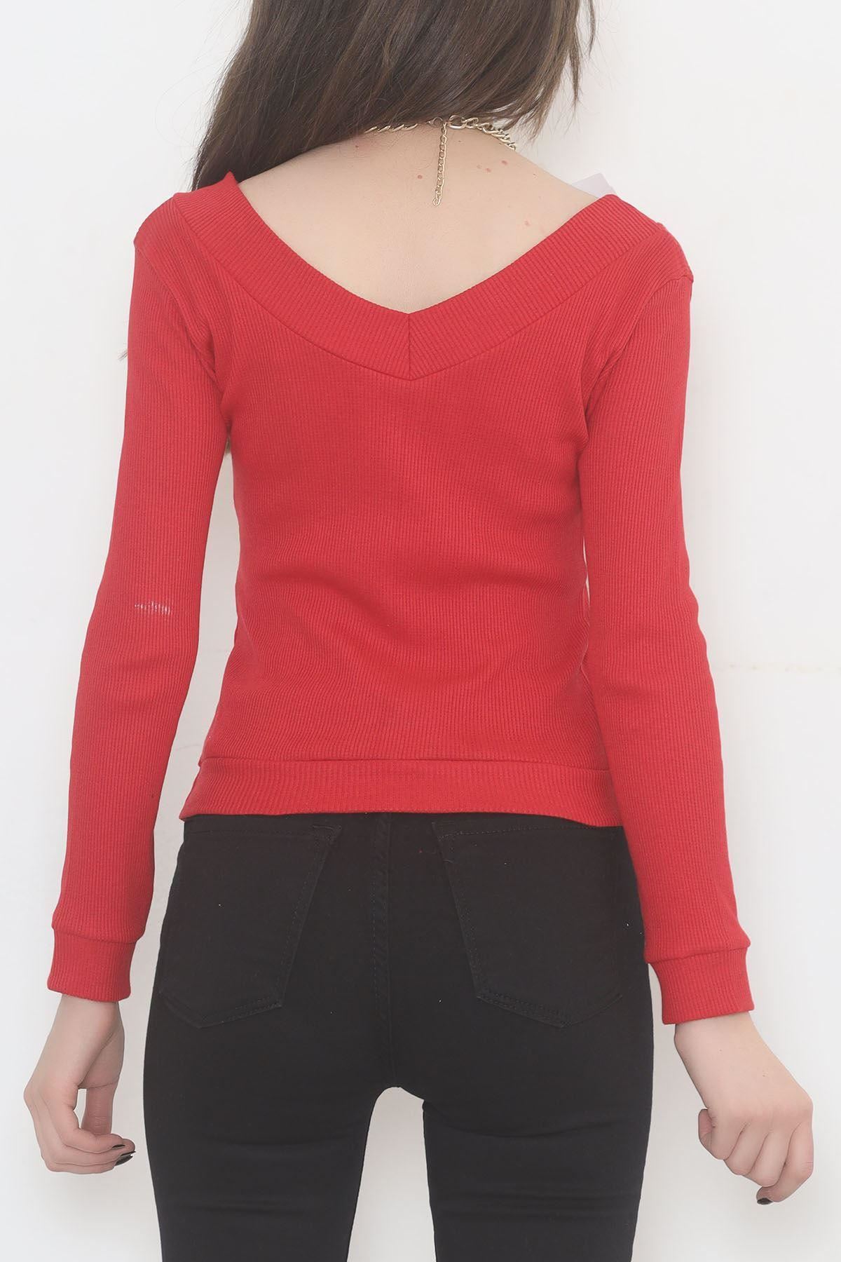 Ön Arka V Yaka Bluz Kırmızı - 471077.1567.