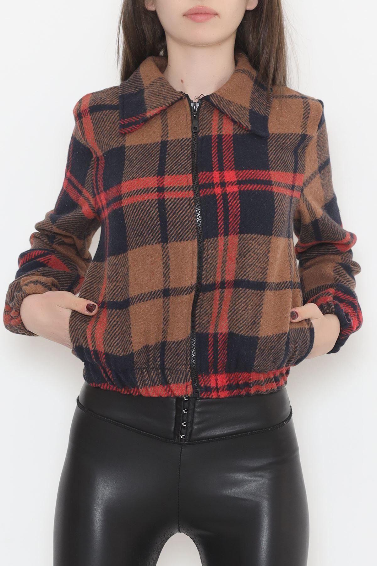 Desenli Kaşe Ceket Kahvelaci - 11717.1095.