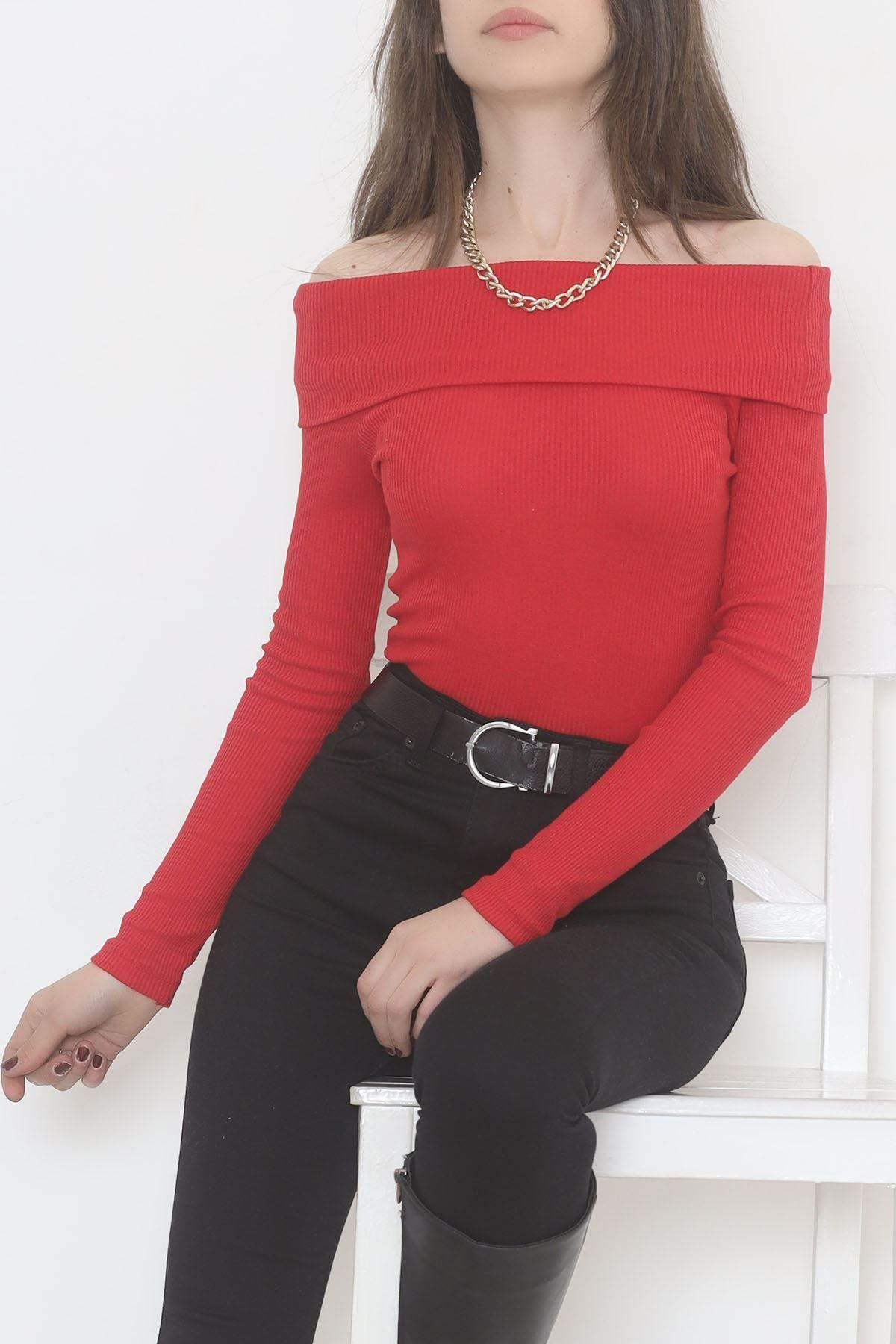 Madonna Yaka Kaşkorse Body Kırmızı - 9977.1567.