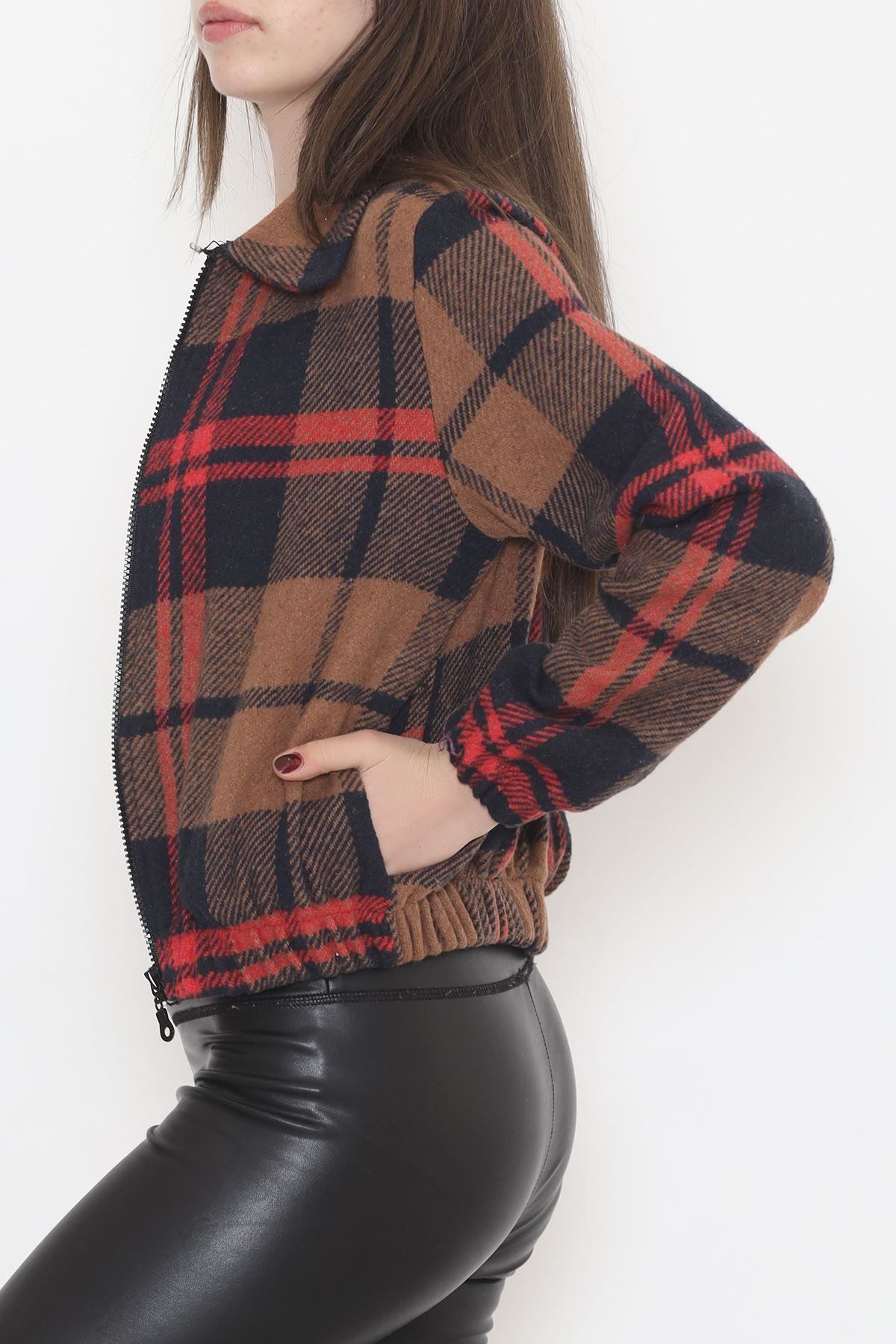 Desenli Kaşe Ceket Kahvelaci - 11717.1095.