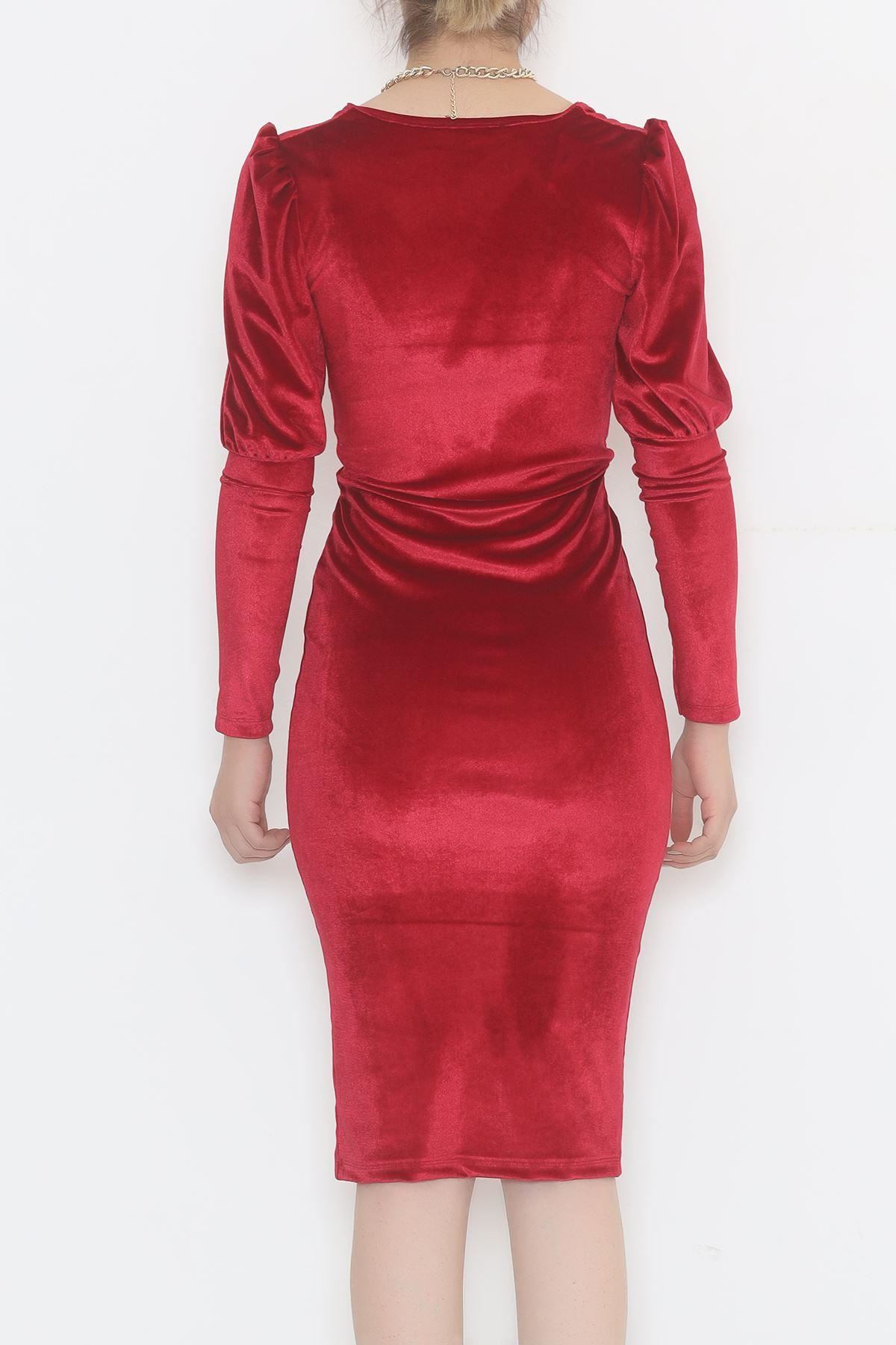 Kadife Elbise Bordo - 3667.1595.