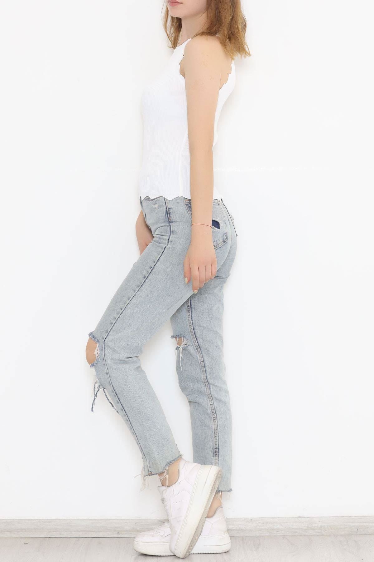 Yanları Merdiven Detaylı Triko Atlet Ekru - 942.1019.