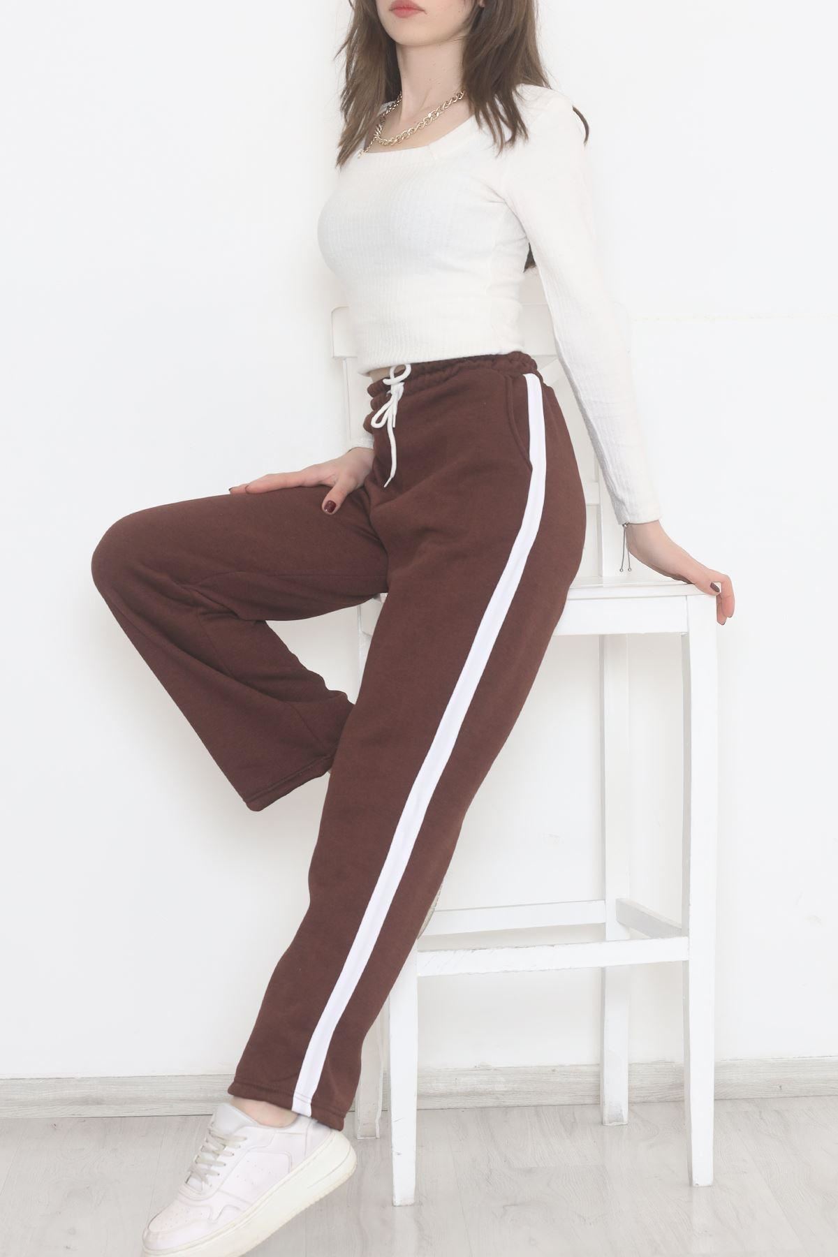 Yanı Şeritli Eşofman Altı Kahve - 12328.1567.