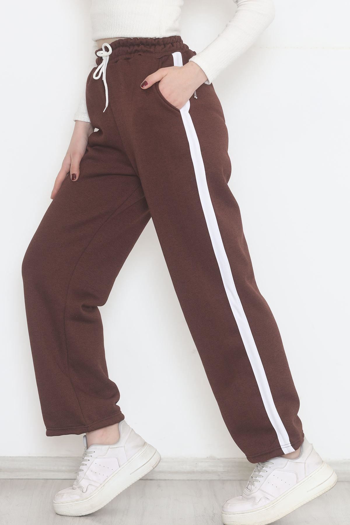 Yanı Şeritli Eşofman Altı Kahve - 12328.1567.