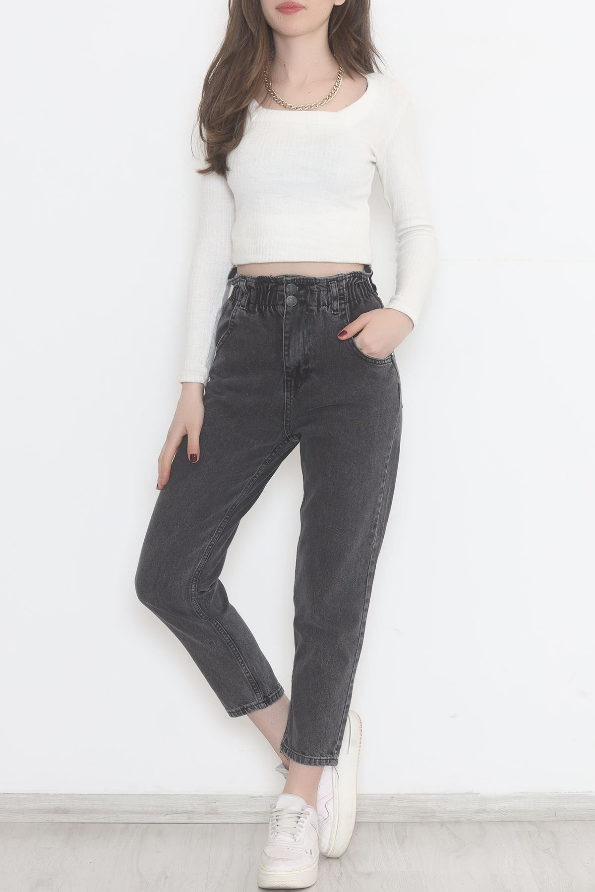 Beli Lastikli Kot Pantolon Koyugri - 12559.1431.