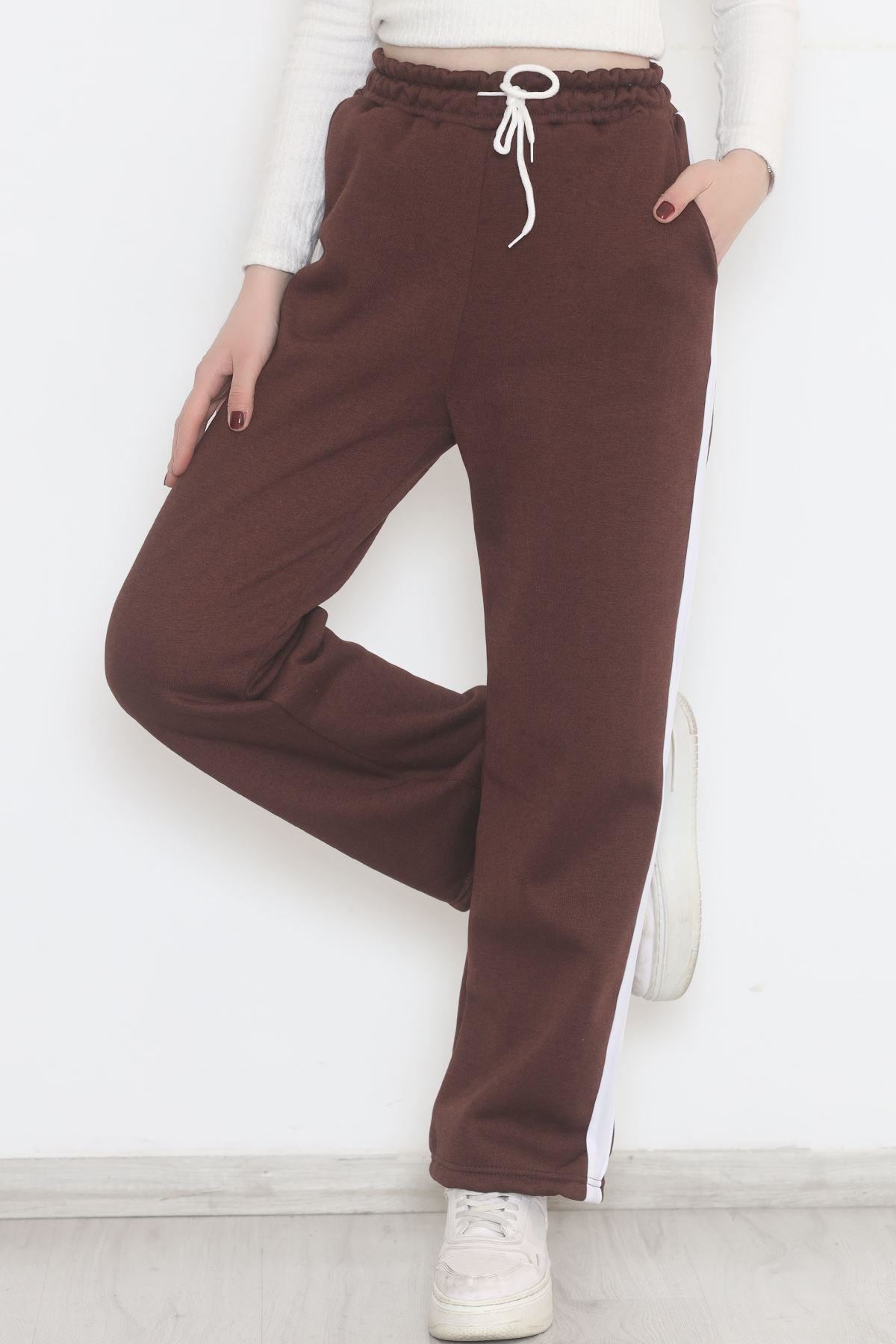 Yanı Şeritli Eşofman Altı Kahve - 12328.1567.