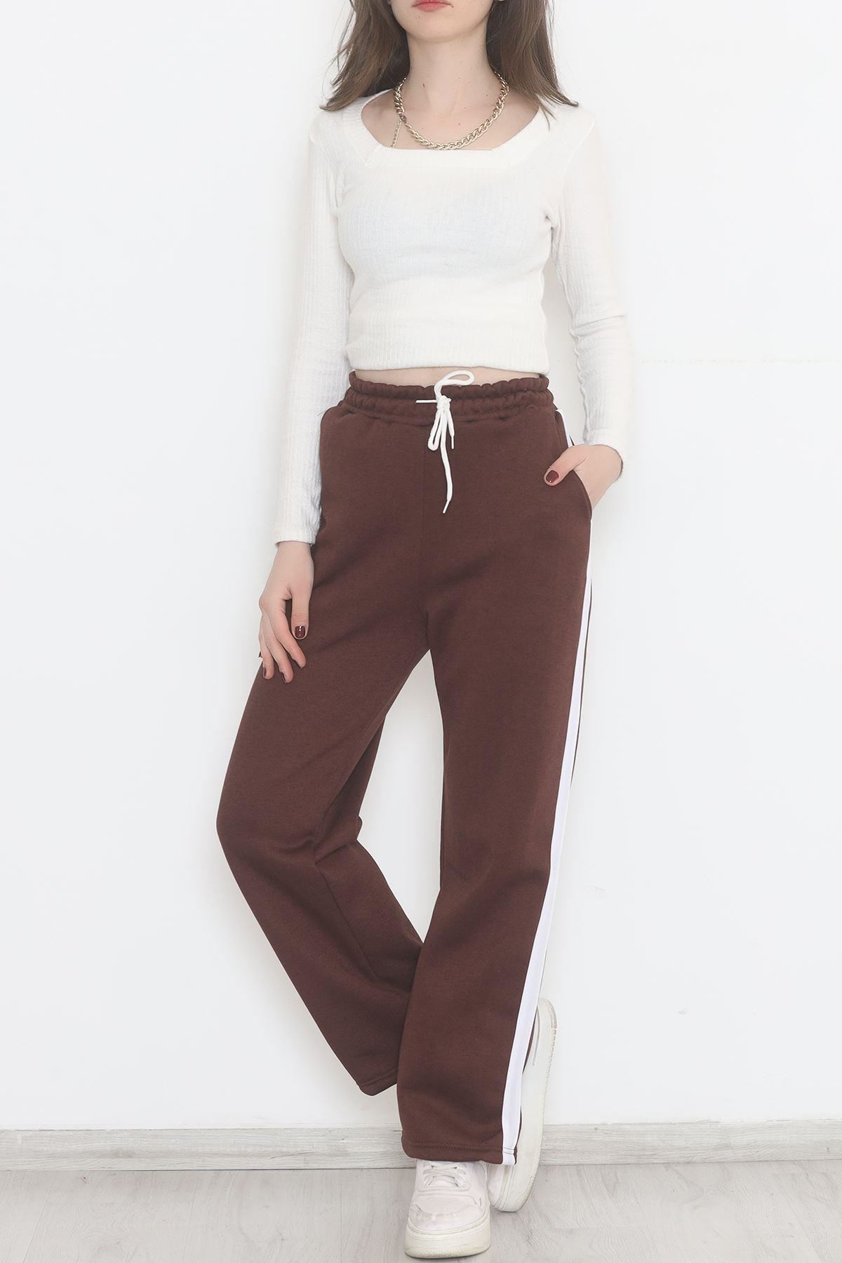 Yanı Şeritli Eşofman Altı Kahve - 12328.1567.