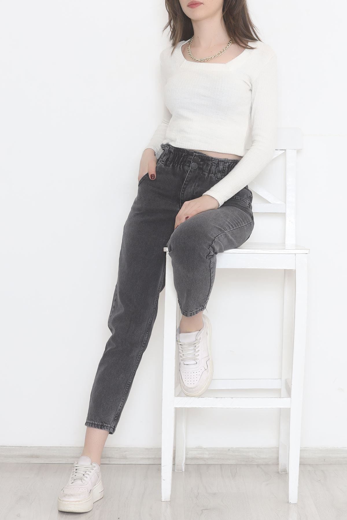 Beli Lastikli Kot Pantolon Koyugri - 12559.1431.