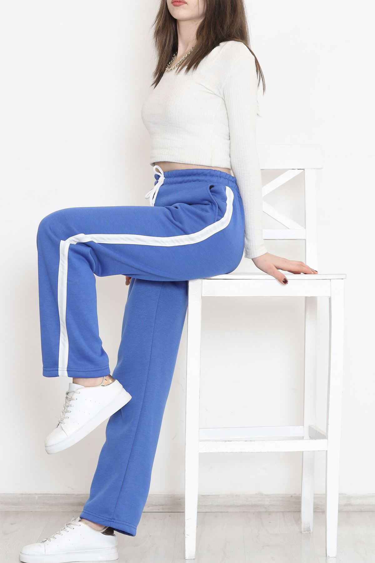 Yanı Şeritli Eşofman Altı Saks - 12328.1567.