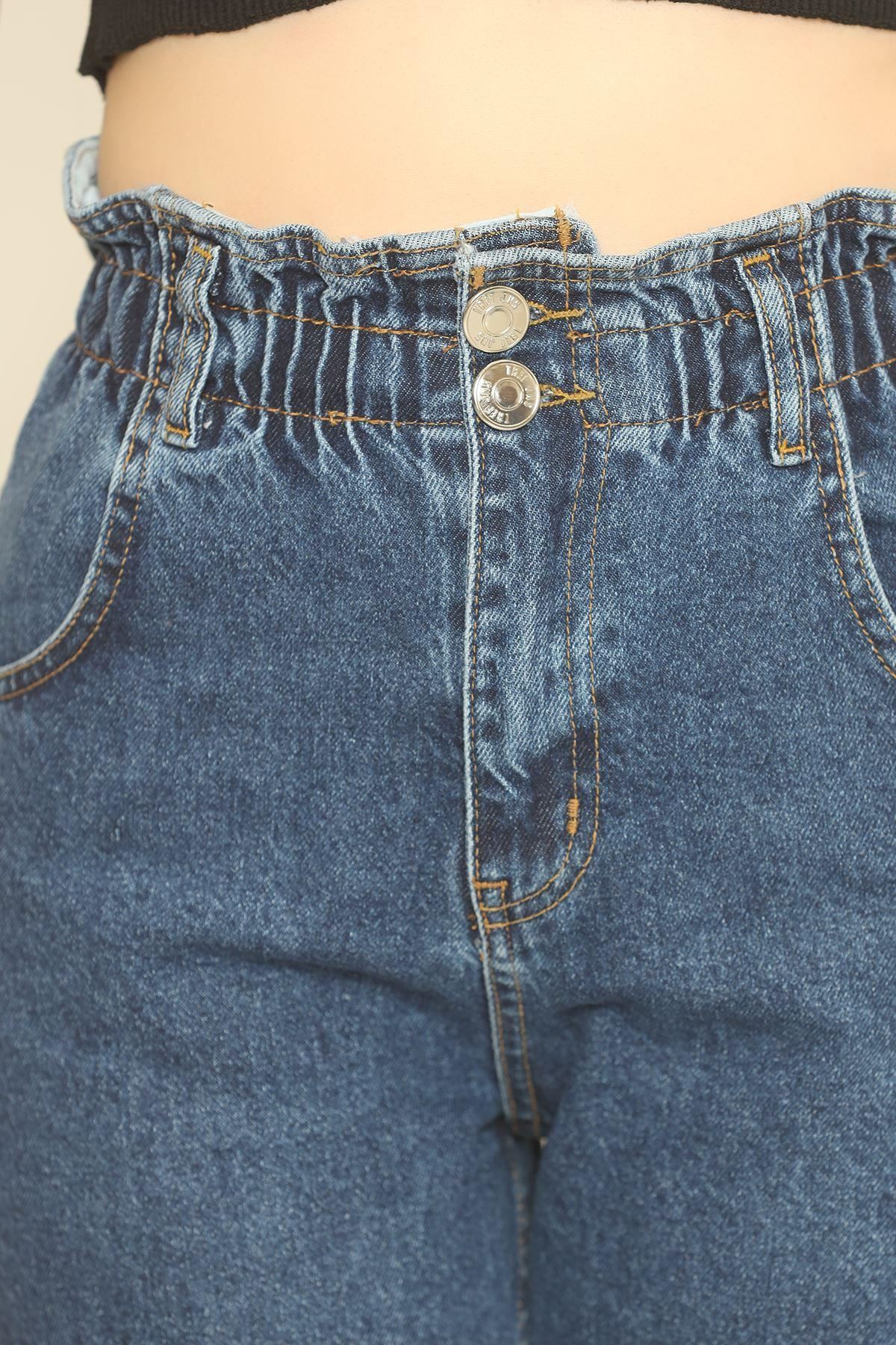 Beli Lastikli Kot Pantolon Mavi - 12559.1431.