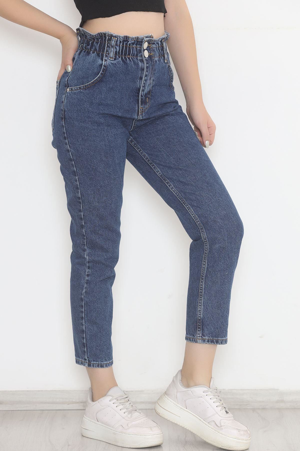 Beli Lastikli Kot Pantolon Mavi - 12559.1431.